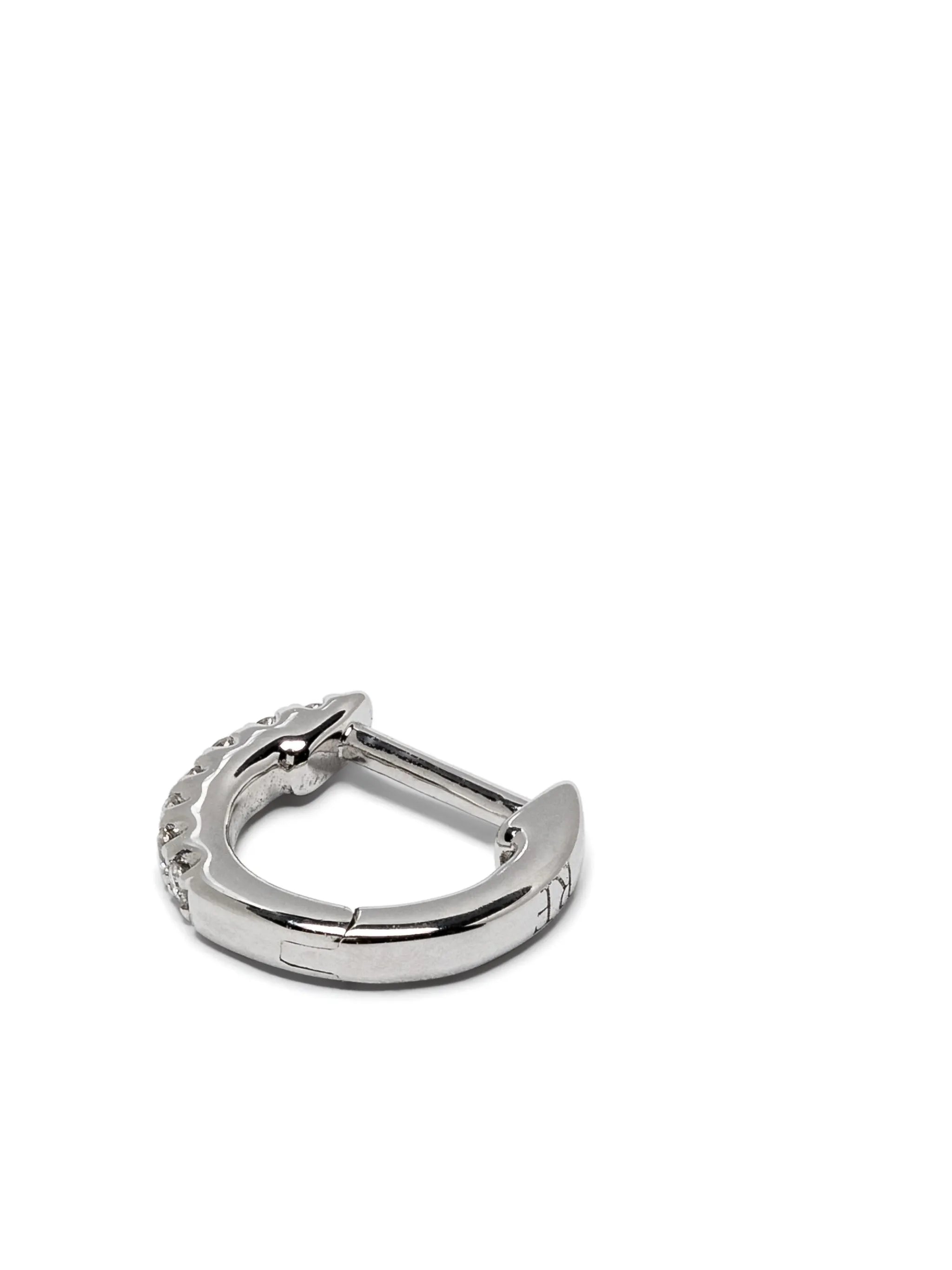 14kt white gold Teeny Tiny diamond huggie earring