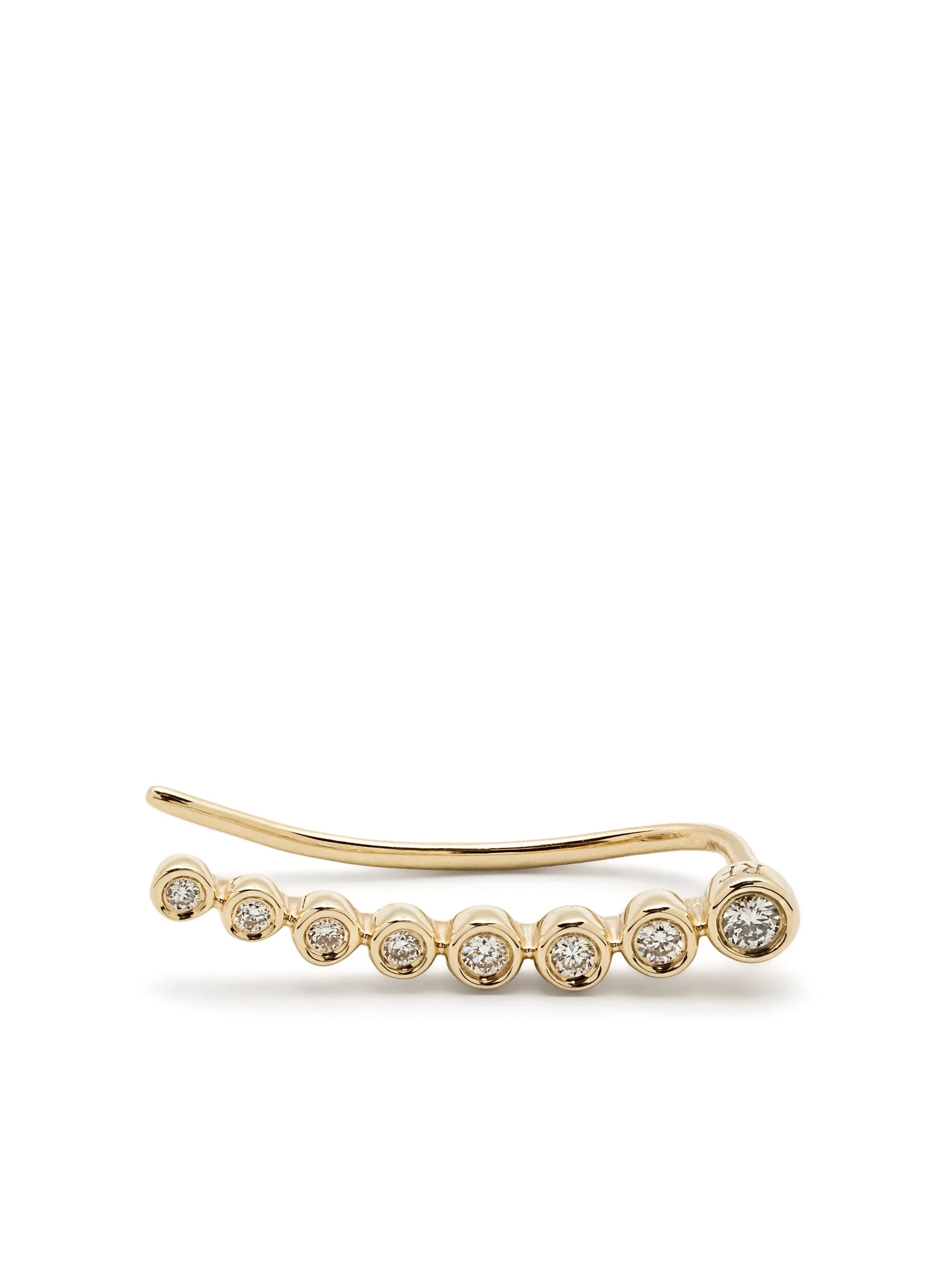14kt Yellow Gold diamond crawler earring