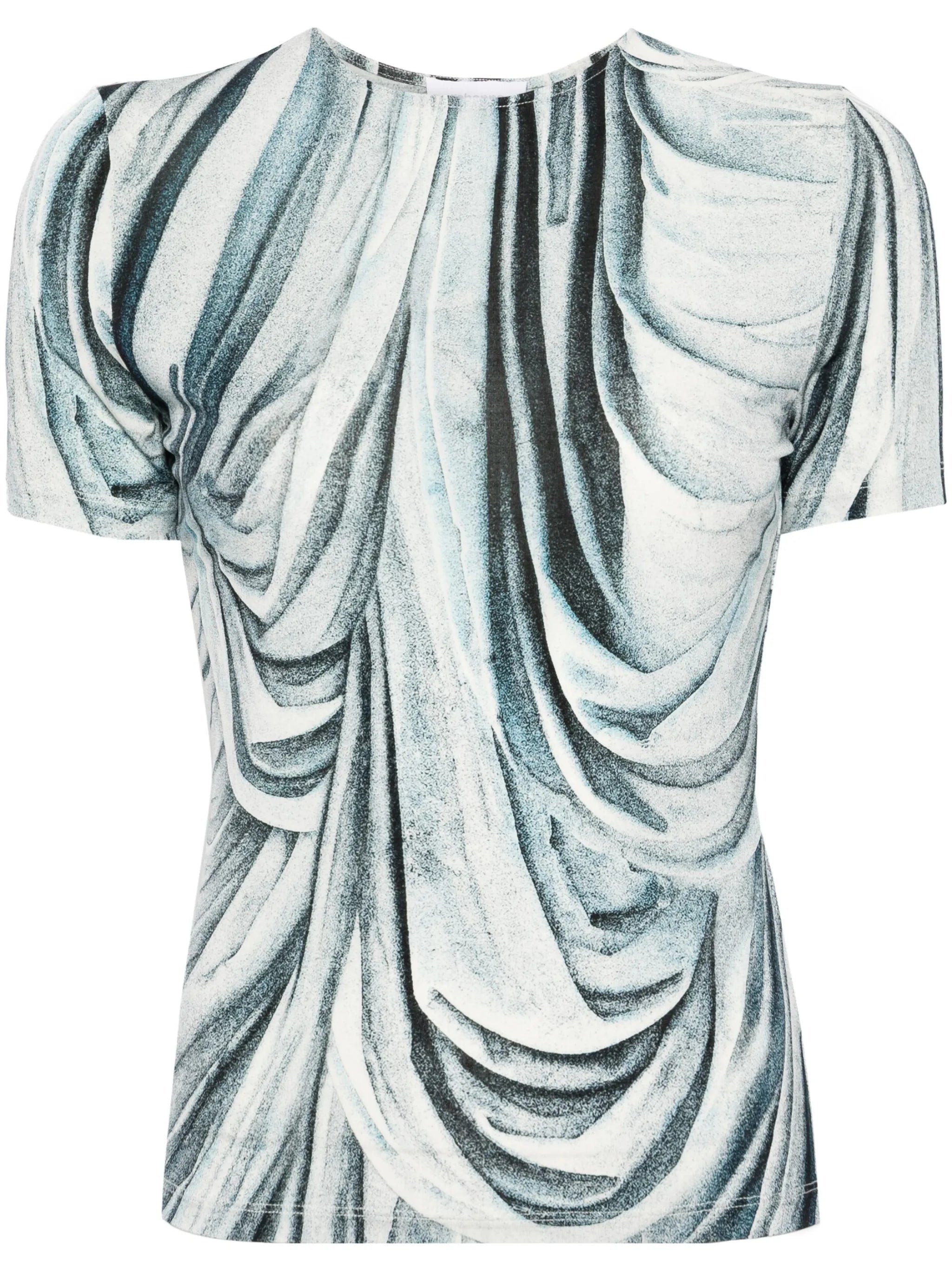 statue-print crew-neck T-shirt
