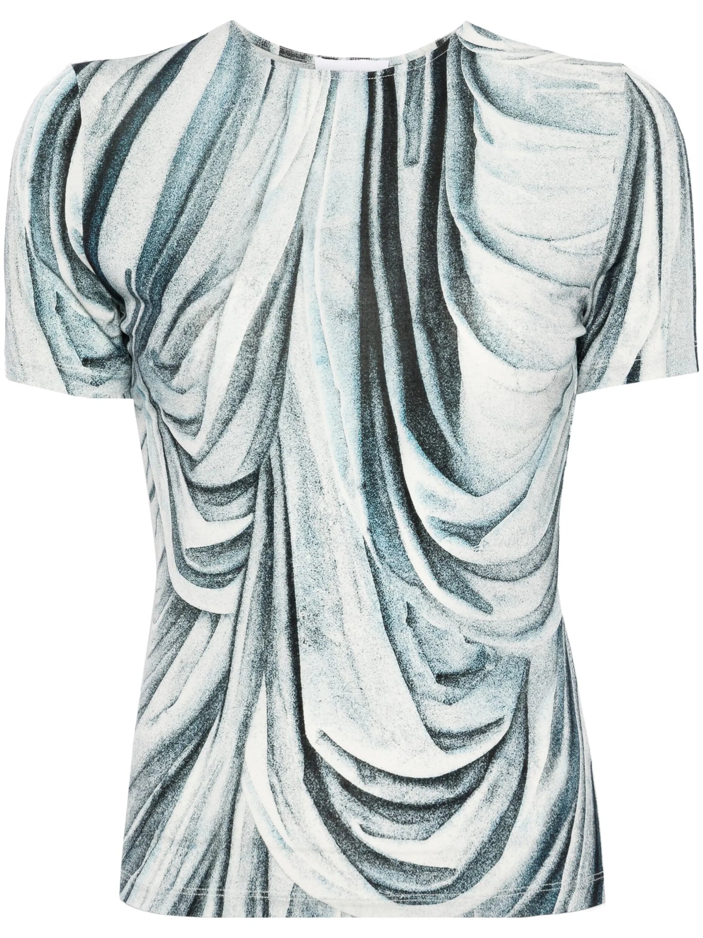 statue-print crew-neck T-shirt
