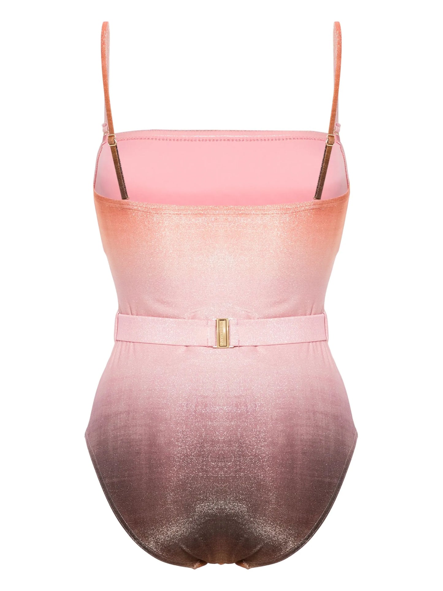 Golden Metallic Bandeau belted swimsuit