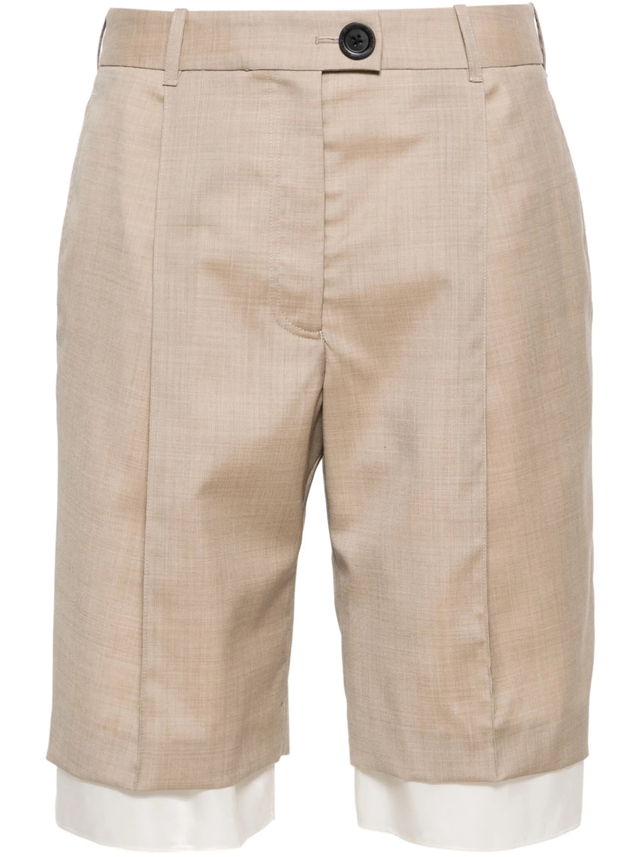 layered-effect tailored shorts