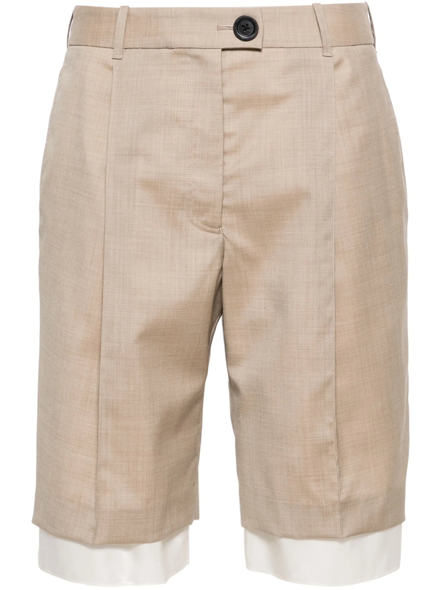 layered-effect tailored shorts