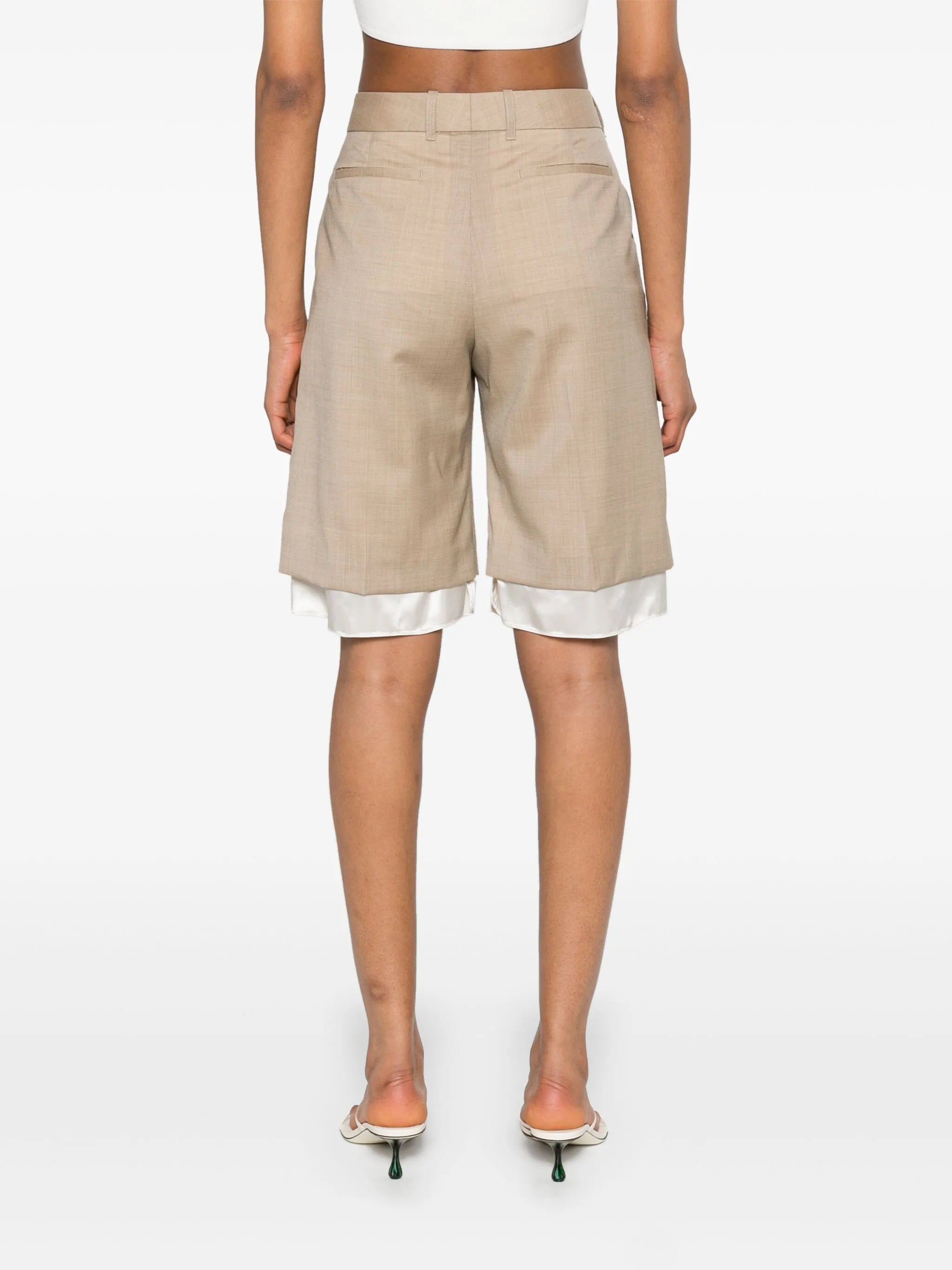 layered-effect tailored shorts