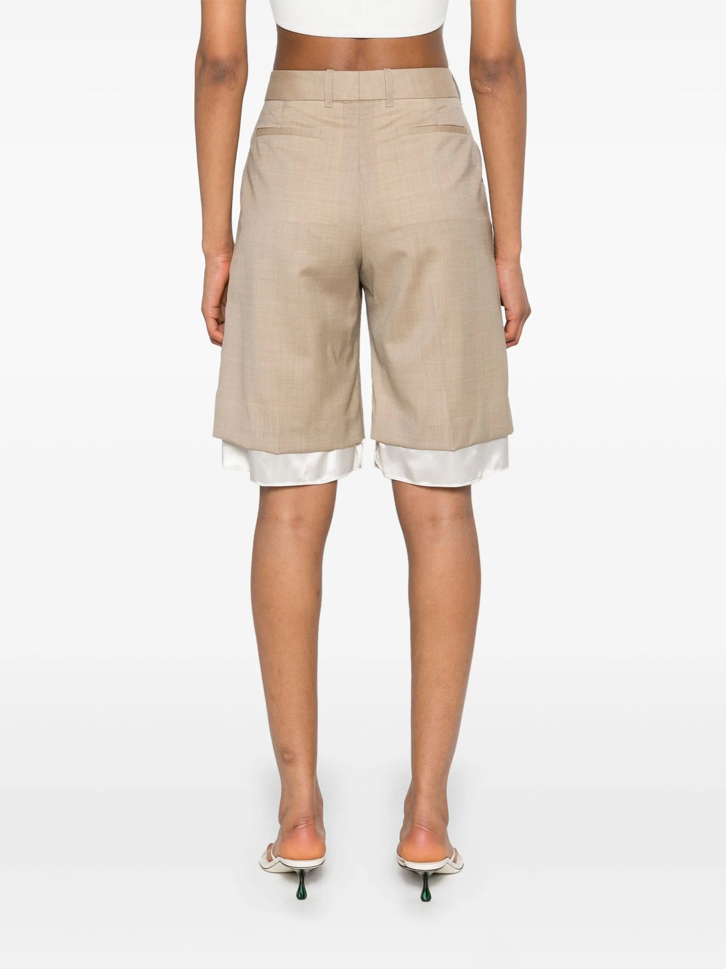 layered-effect tailored shorts