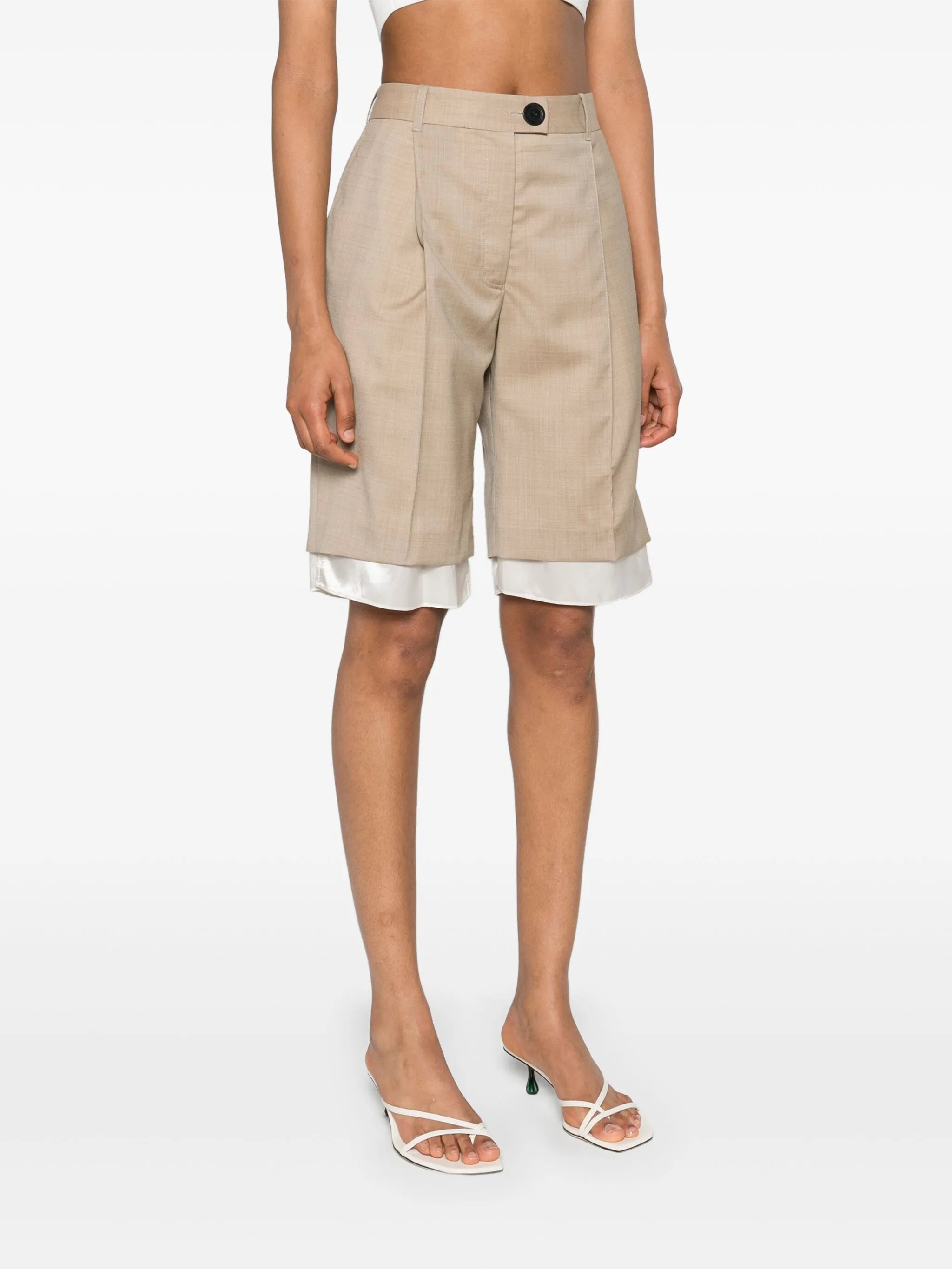 layered-effect tailored shorts
