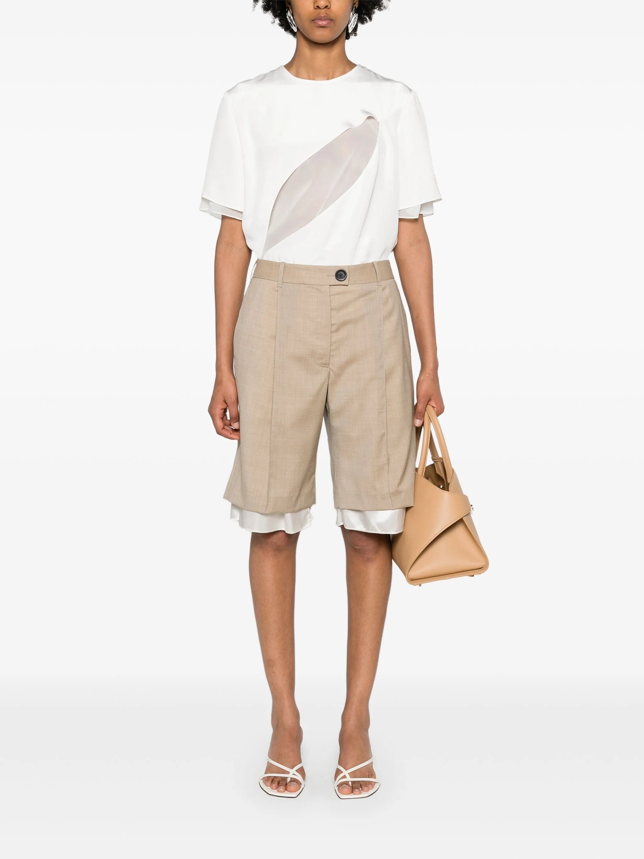 layered-effect tailored shorts