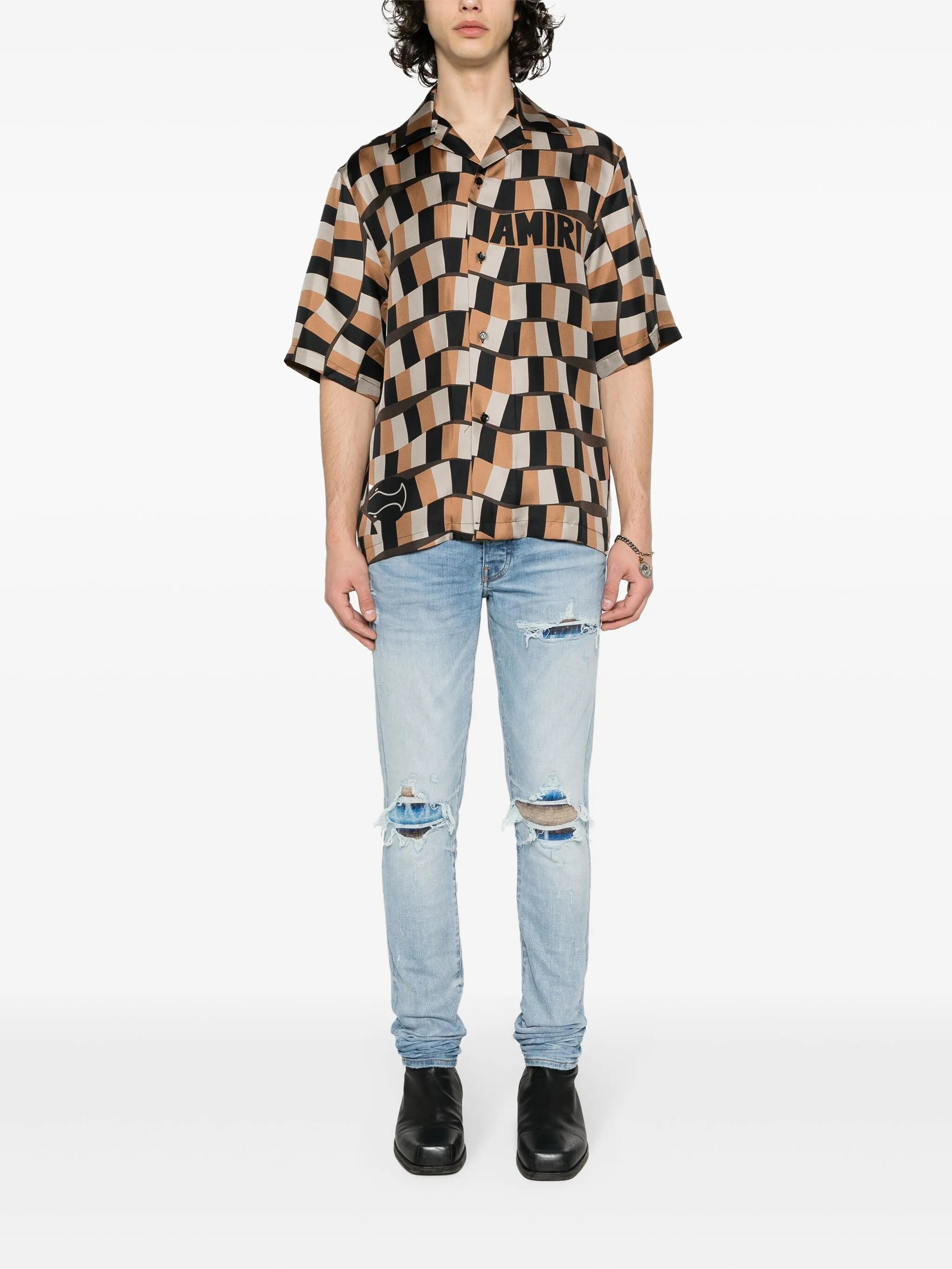 Snake Checker bowling shirt