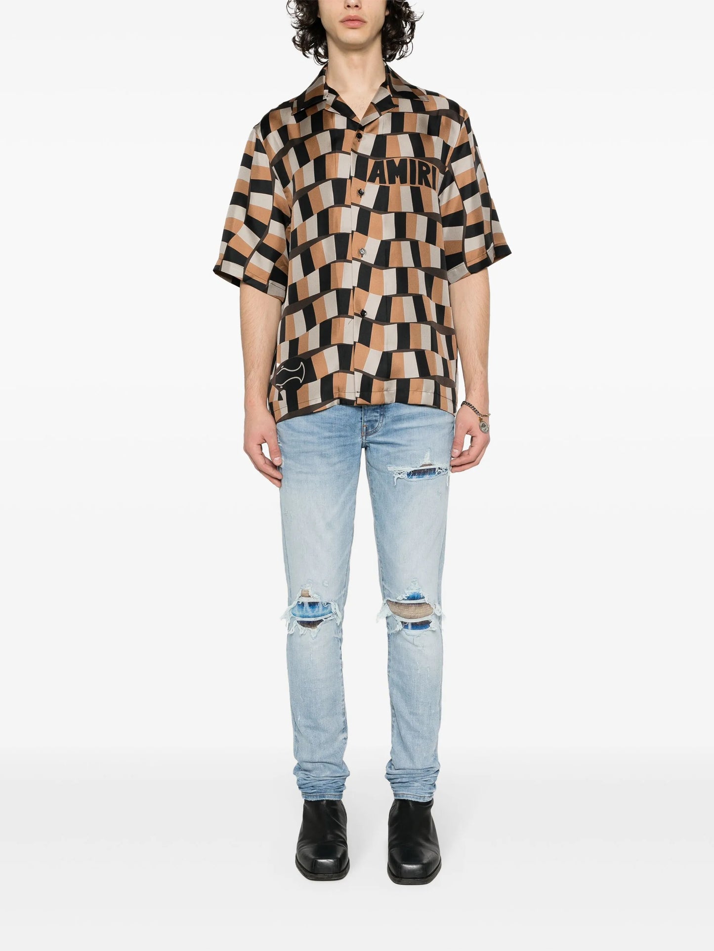 Snake Checker bowling shirt