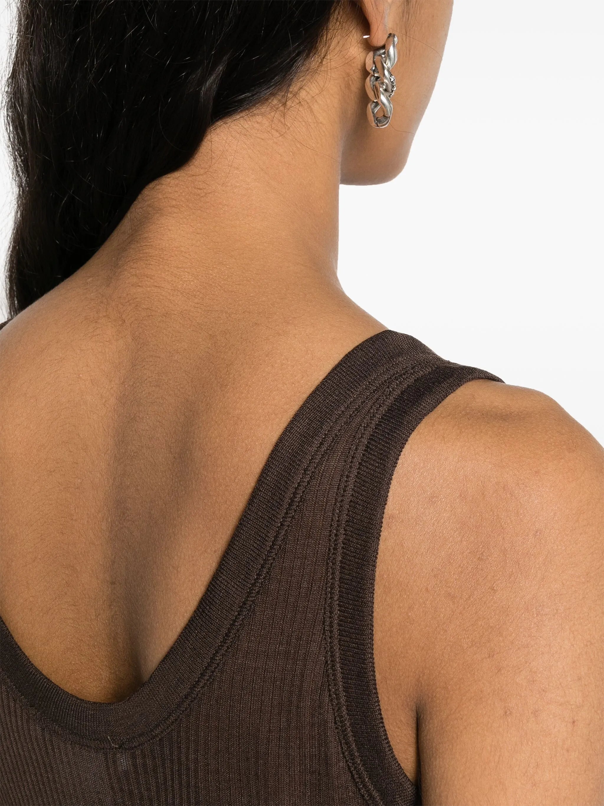 fine-ribbed seamless tank top