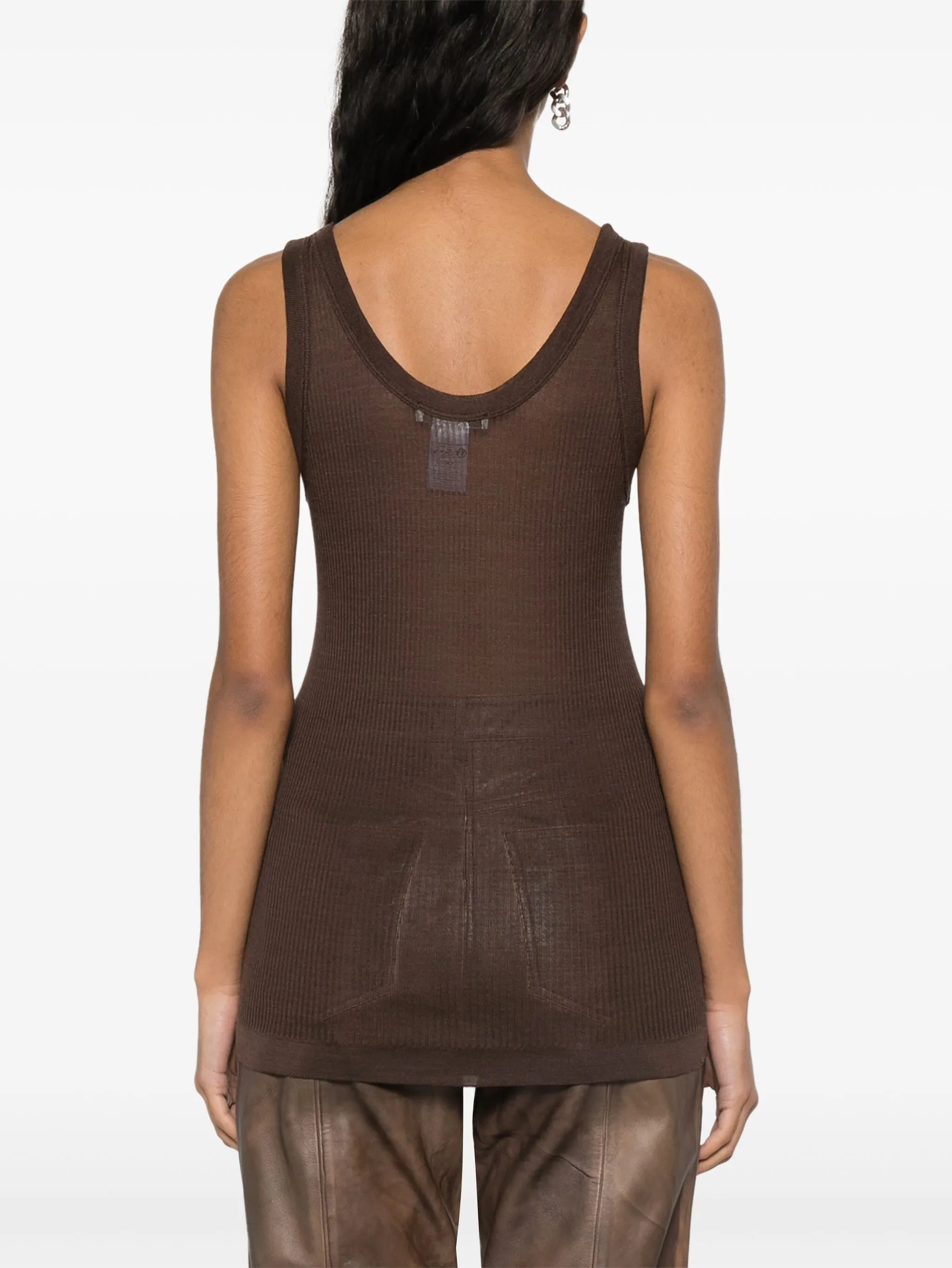 fine-ribbed seamless tank top