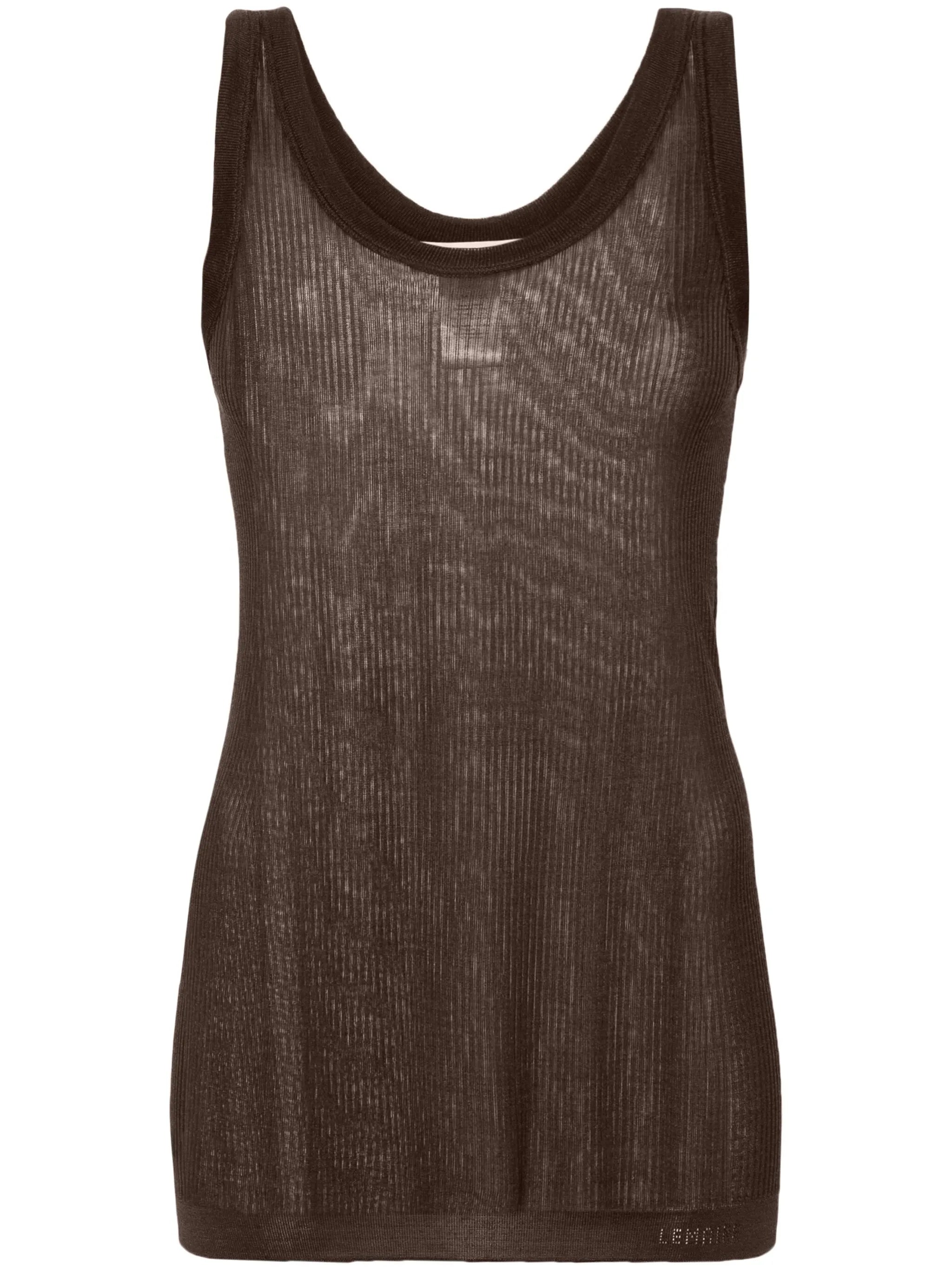 fine-ribbed seamless tank top