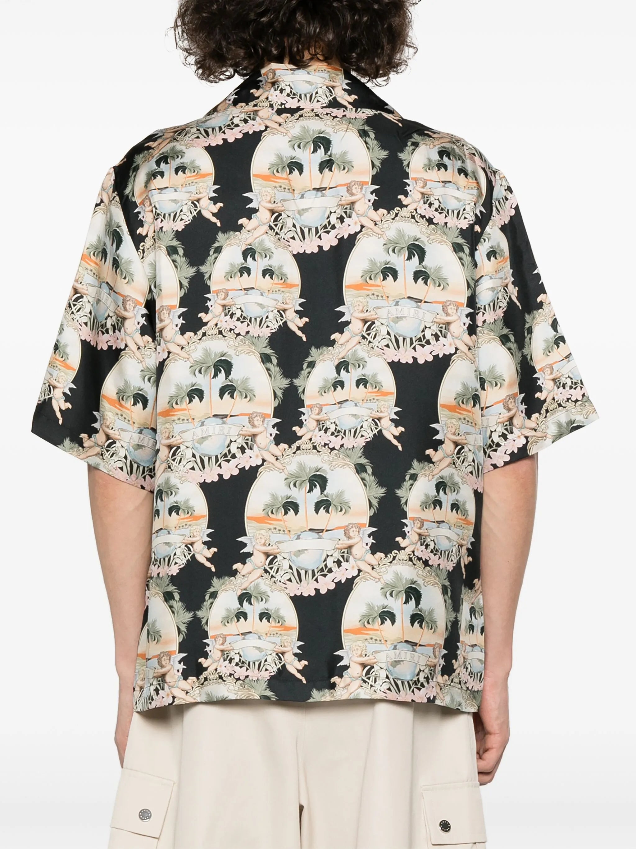 angels landscape-print bowling shirt