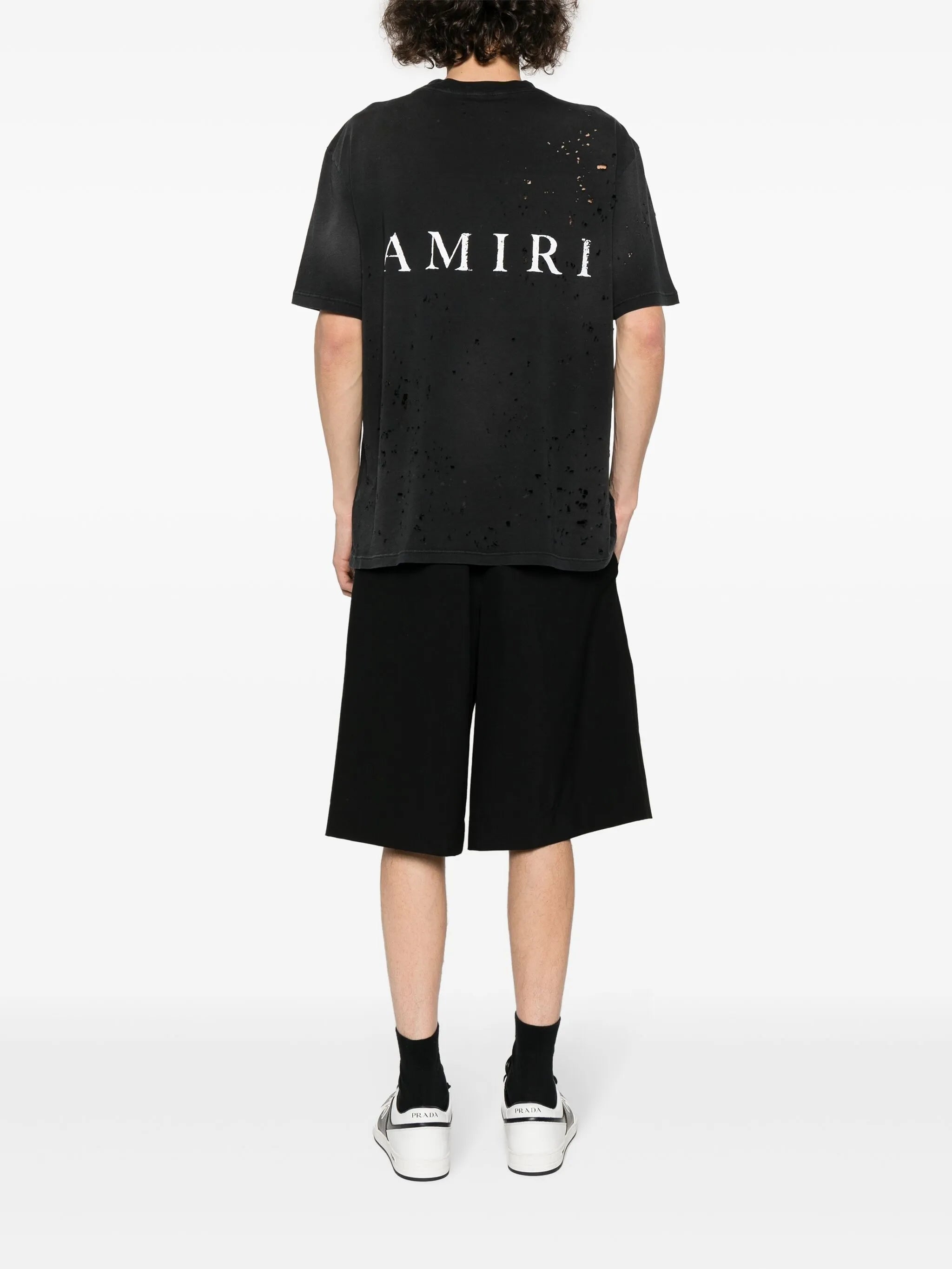 distressed logo-print T-shirt