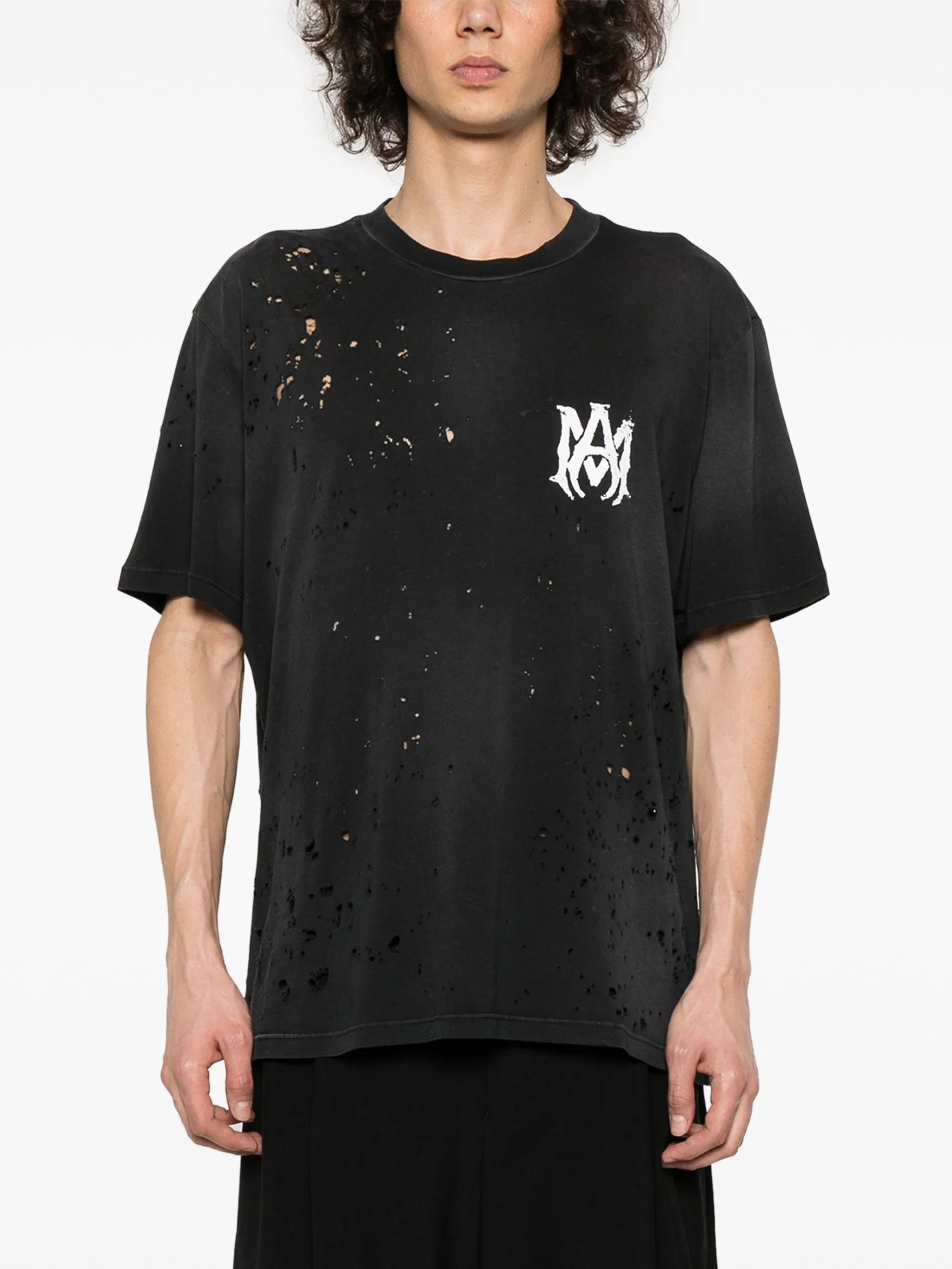 distressed logo-print T-shirt
