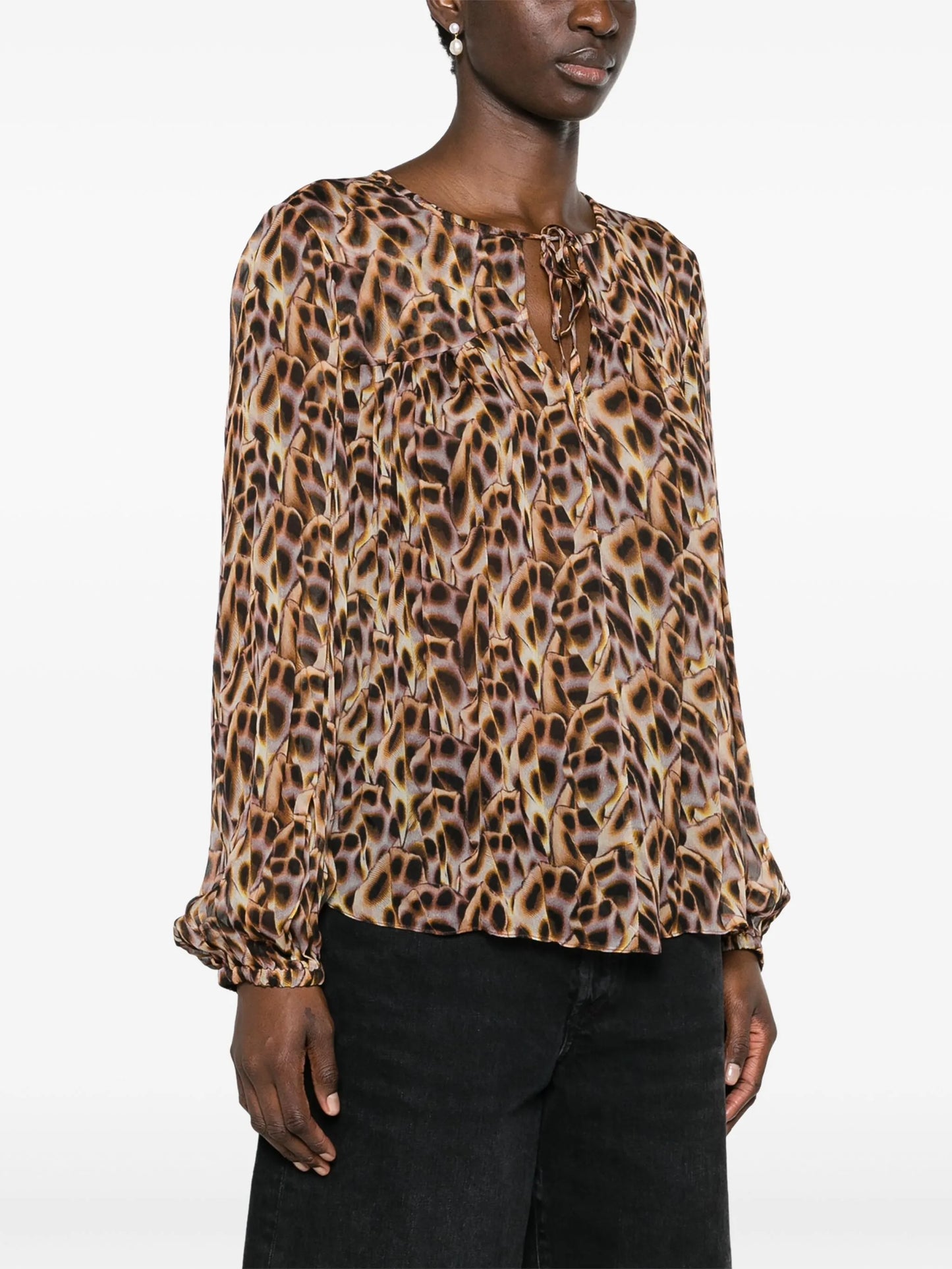 Daytonea abstract-print crepe blouse