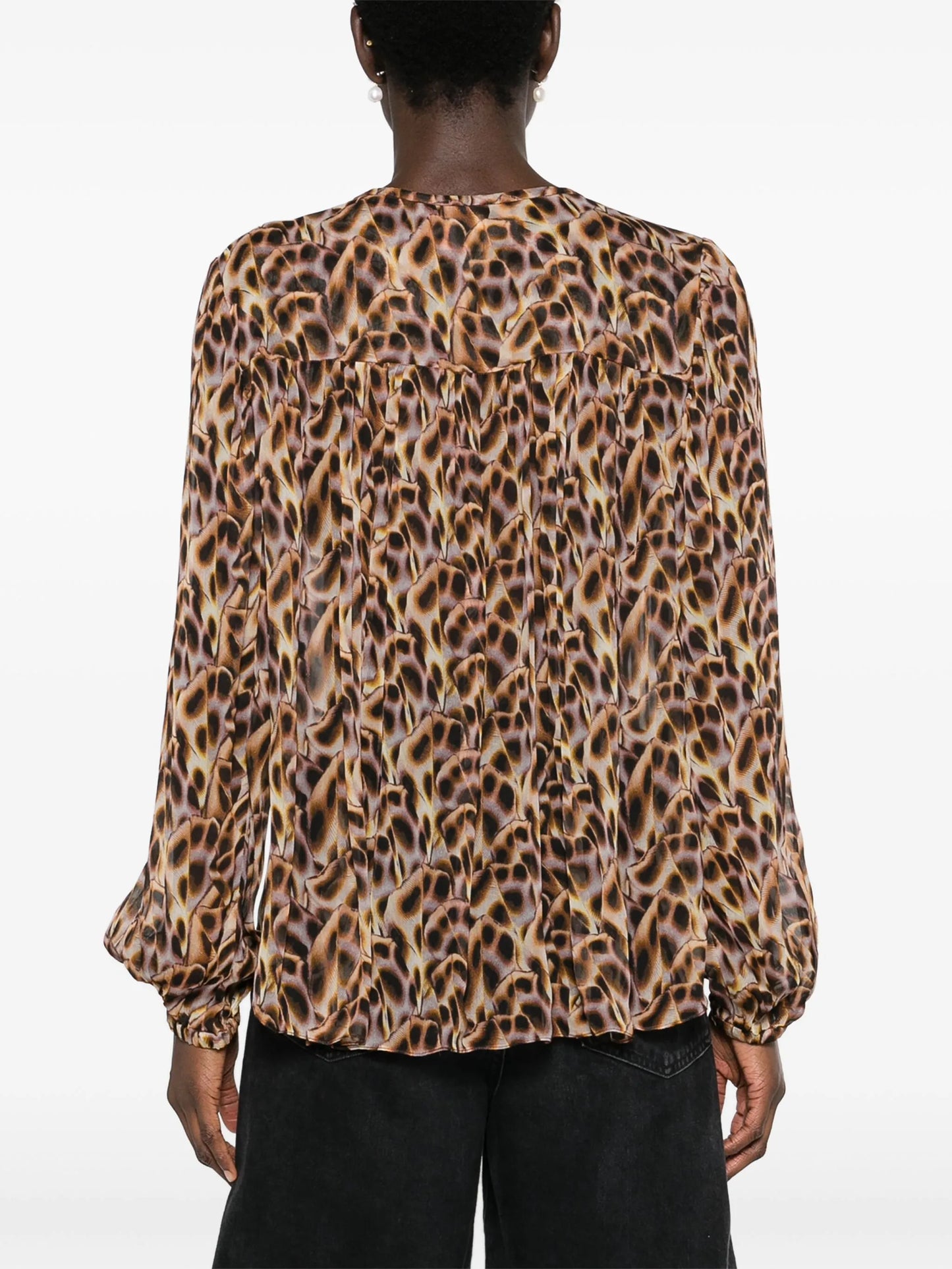 Daytonea abstract-print crepe blouse