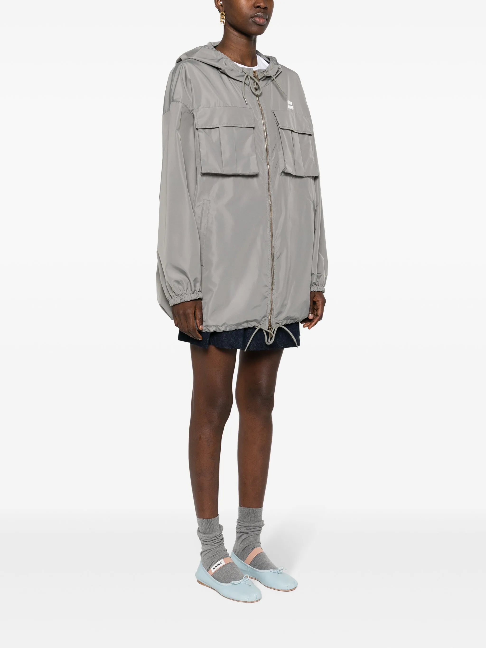 logo-appliqué water-repellent jacket