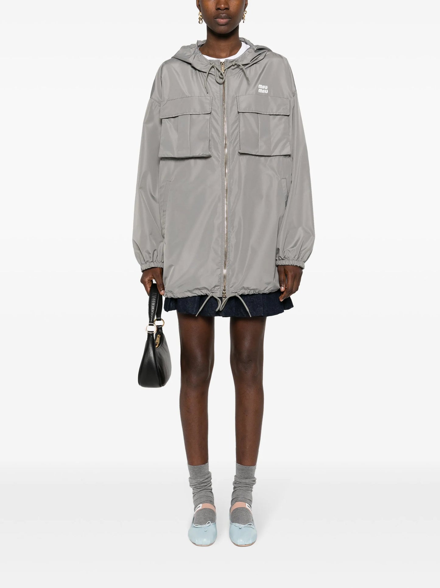 logo-appliqué water-repellent jacket