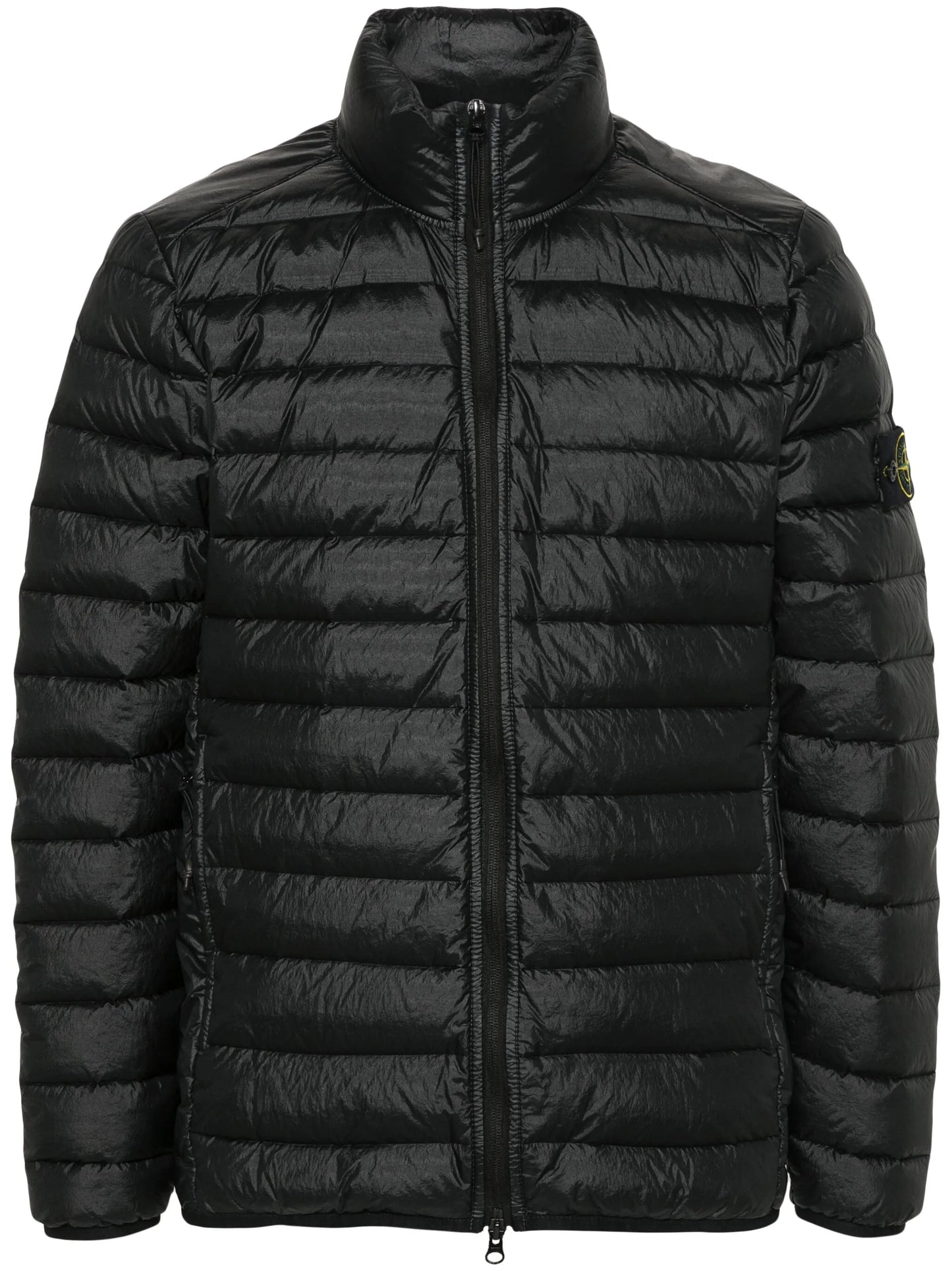 Compass-badge quilted jacket
