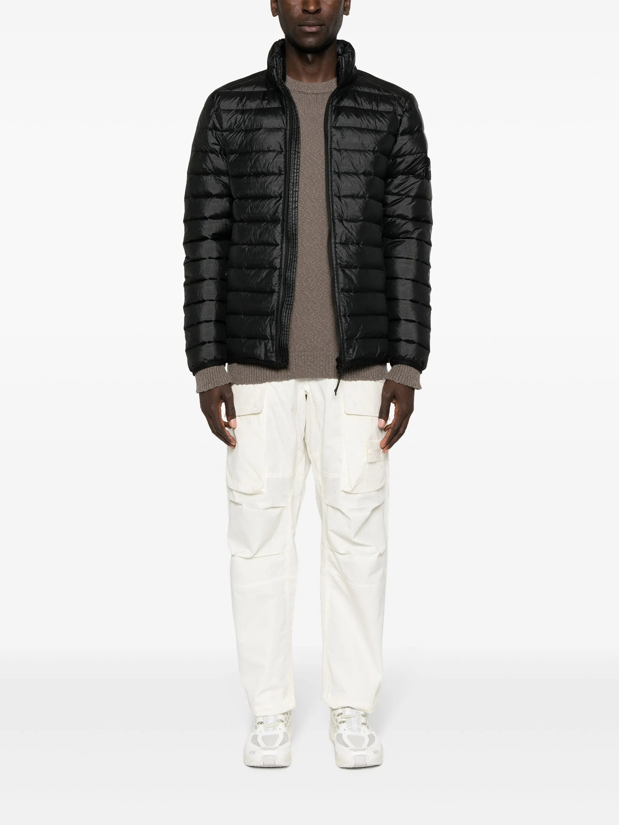 Compass-badge quilted jacket