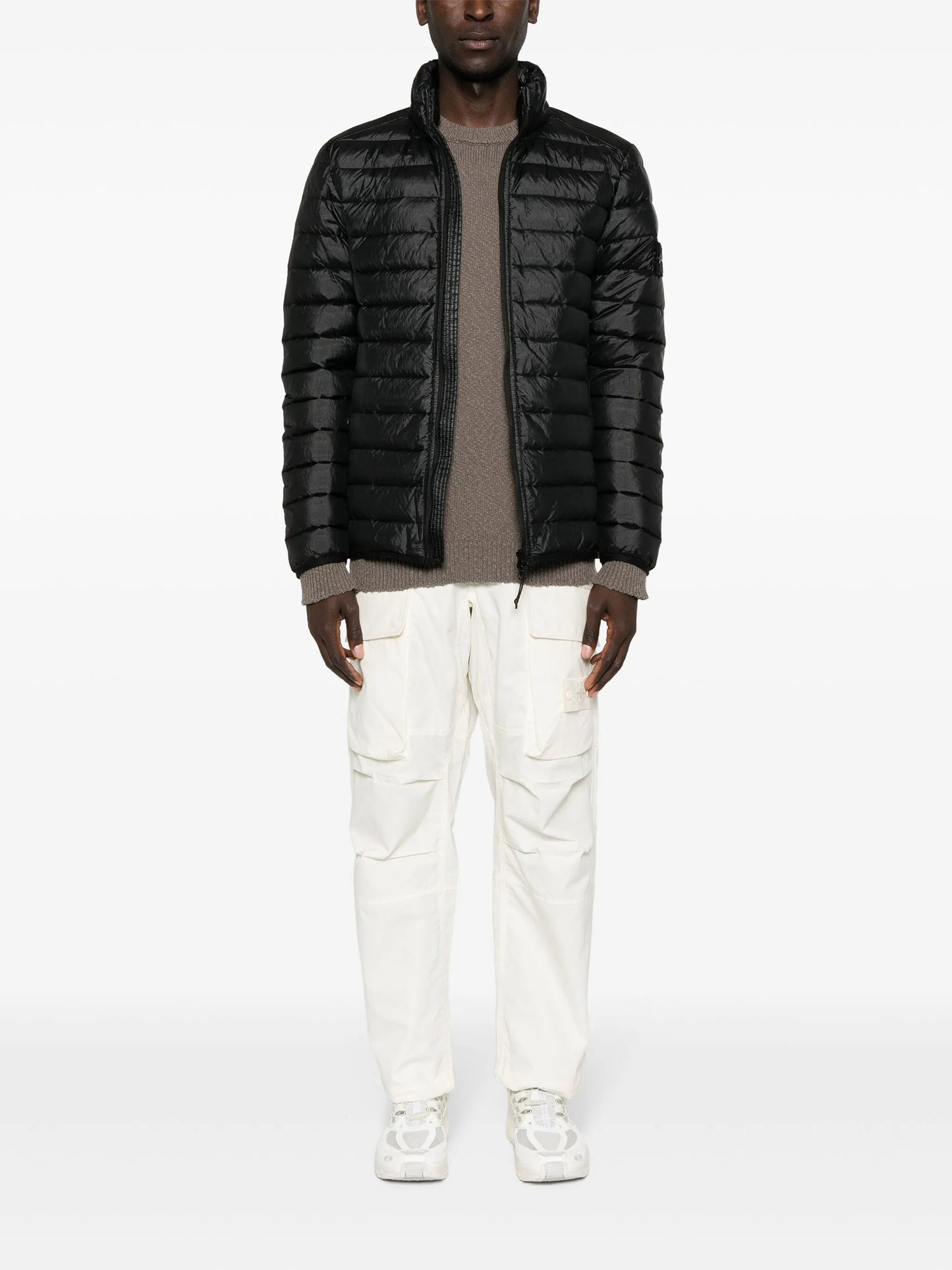 Compass-badge quilted jacket