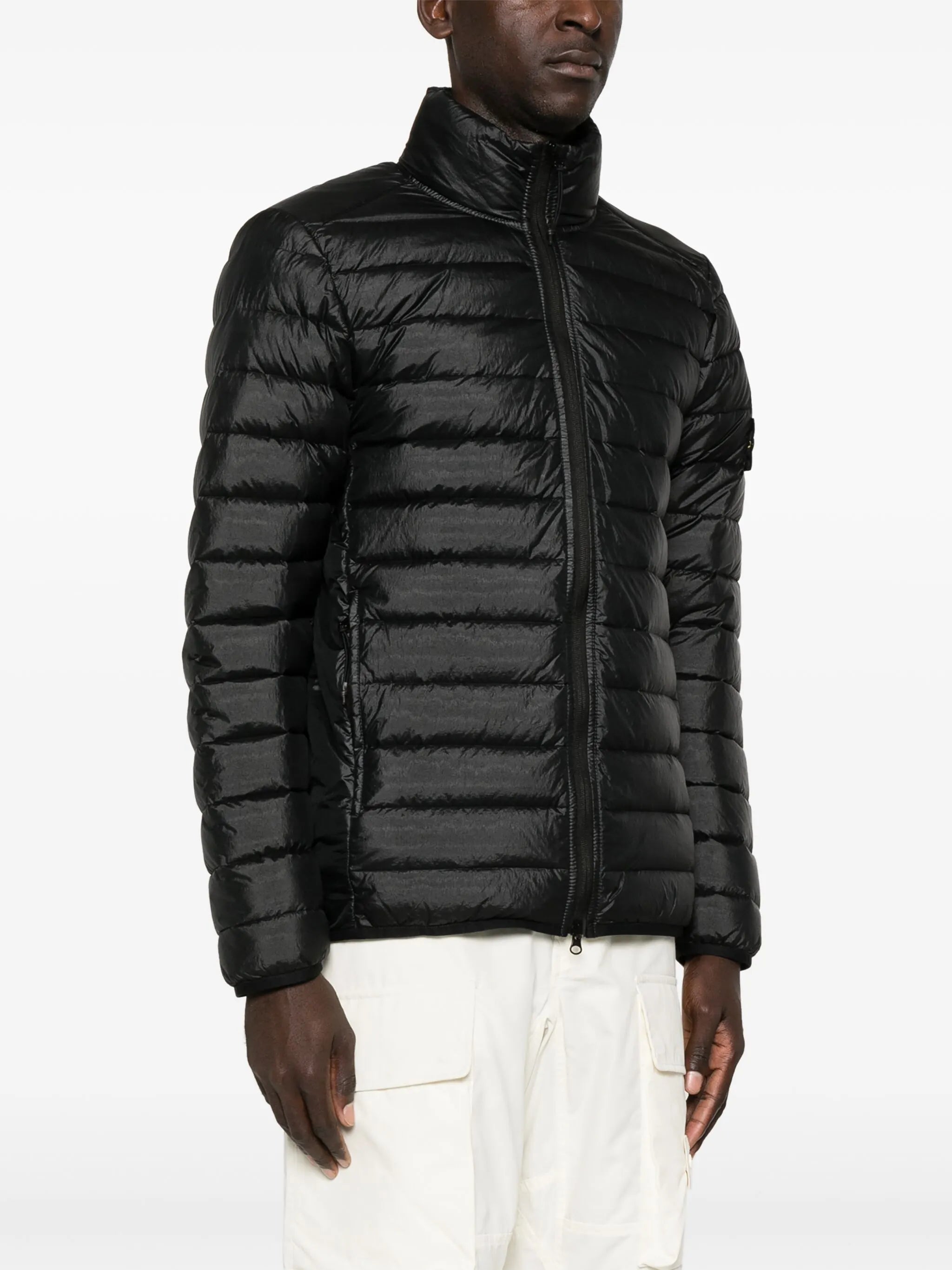 Compass-badge quilted jacket