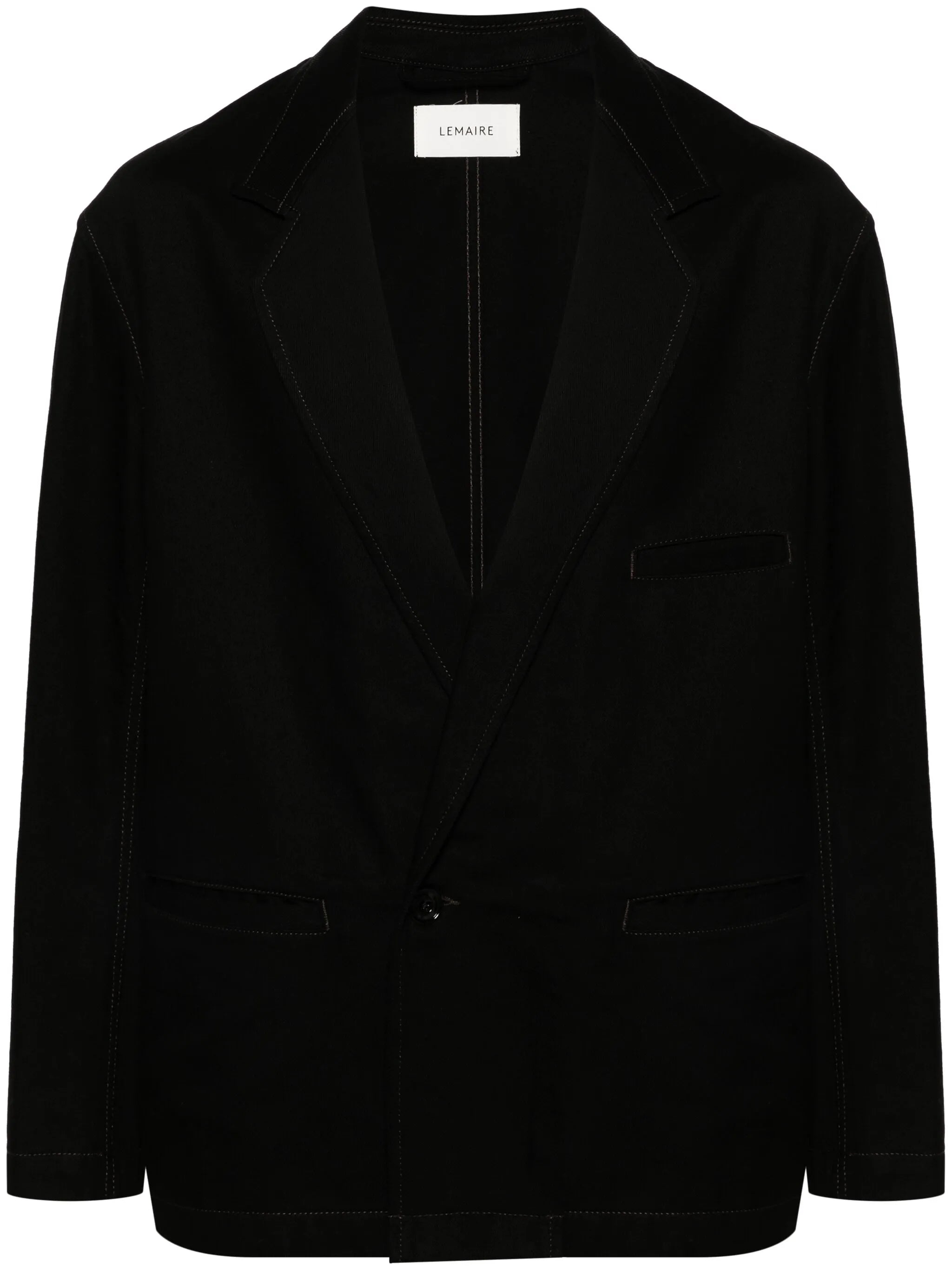 single-breasted cotton twill blazer