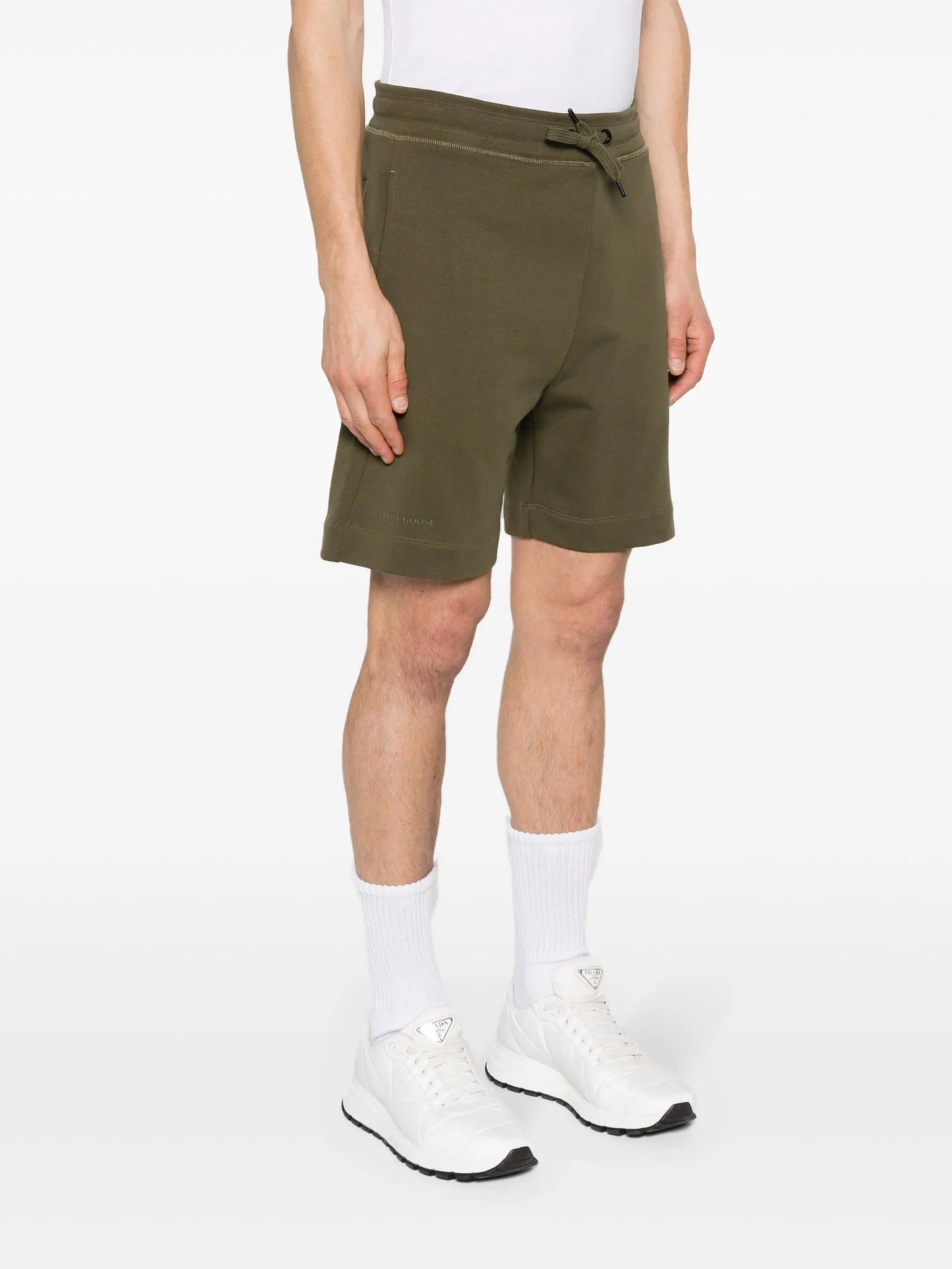 logo-lettering track shorts