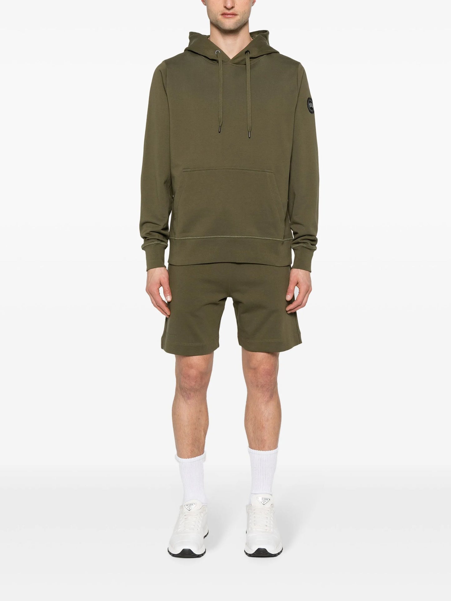 logo-lettering track shorts