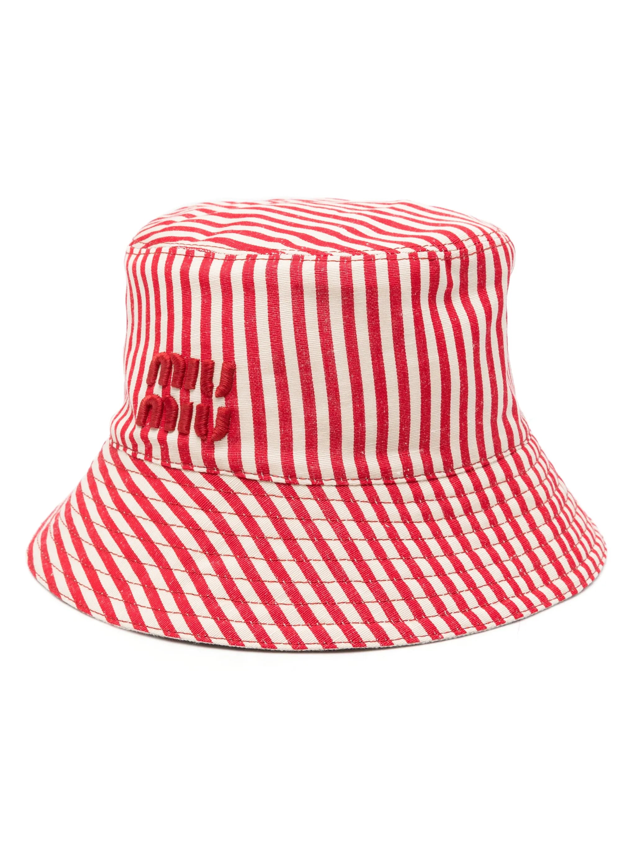 appliqué-logo clutch and bucket hat (two-piece set)
