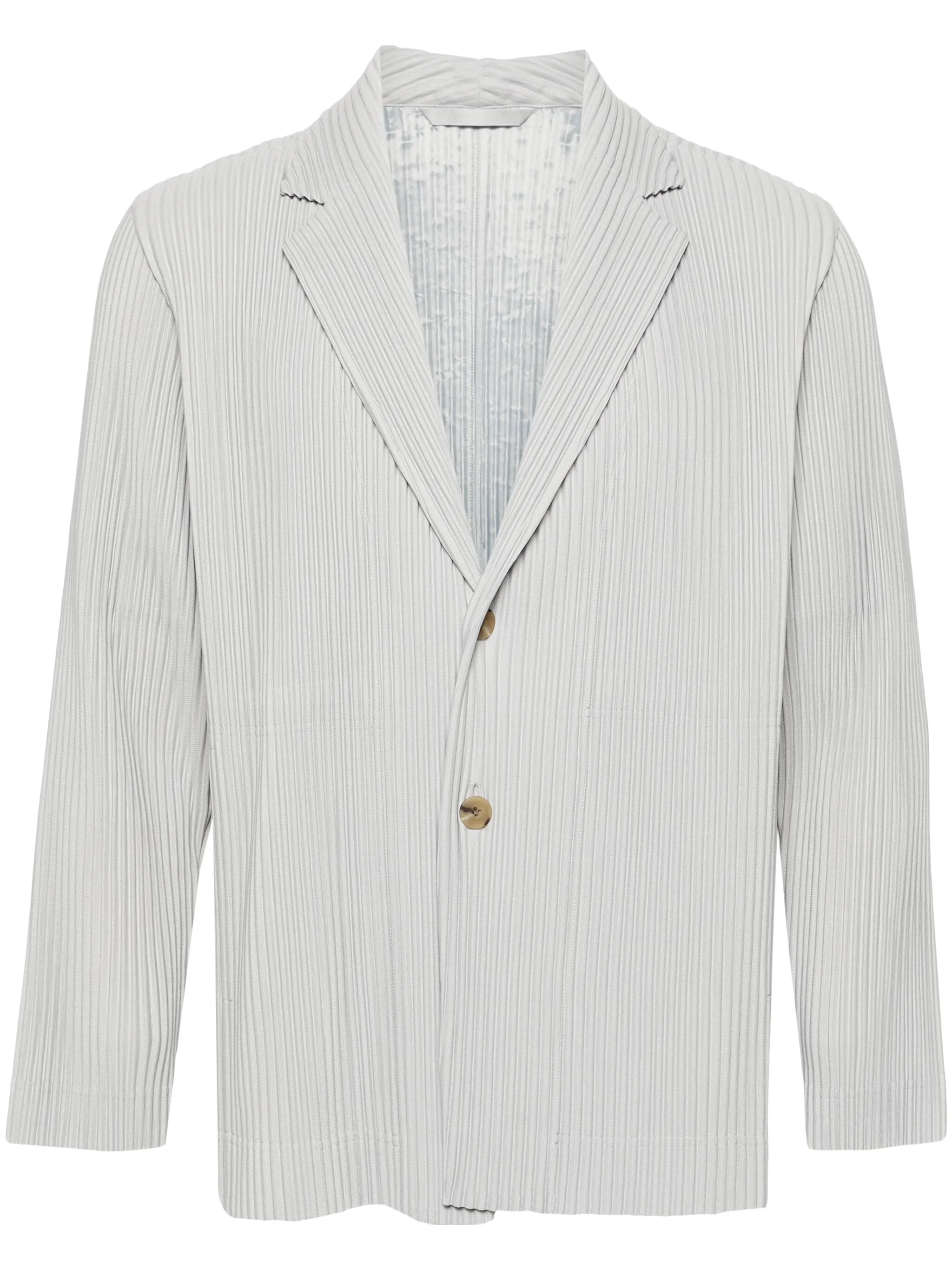 plissé-effect single-breasted blazer