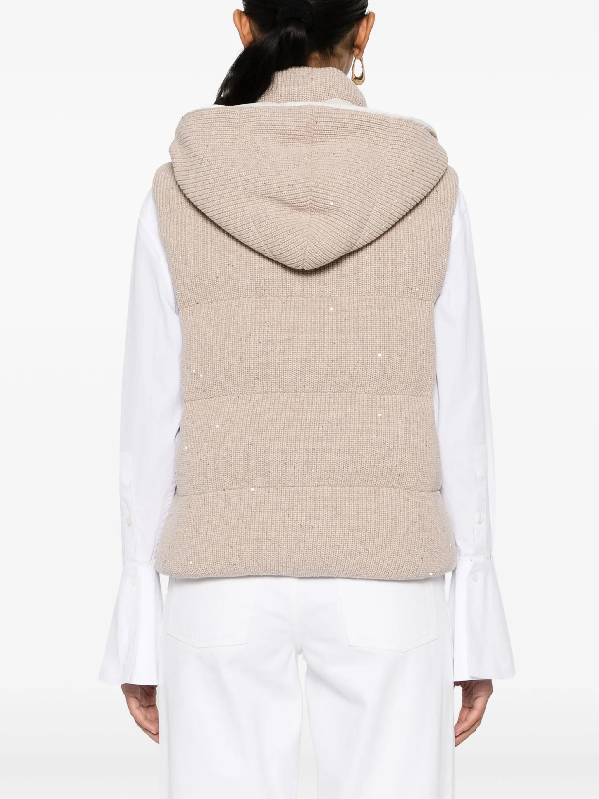 sequin-embellished padded gilet