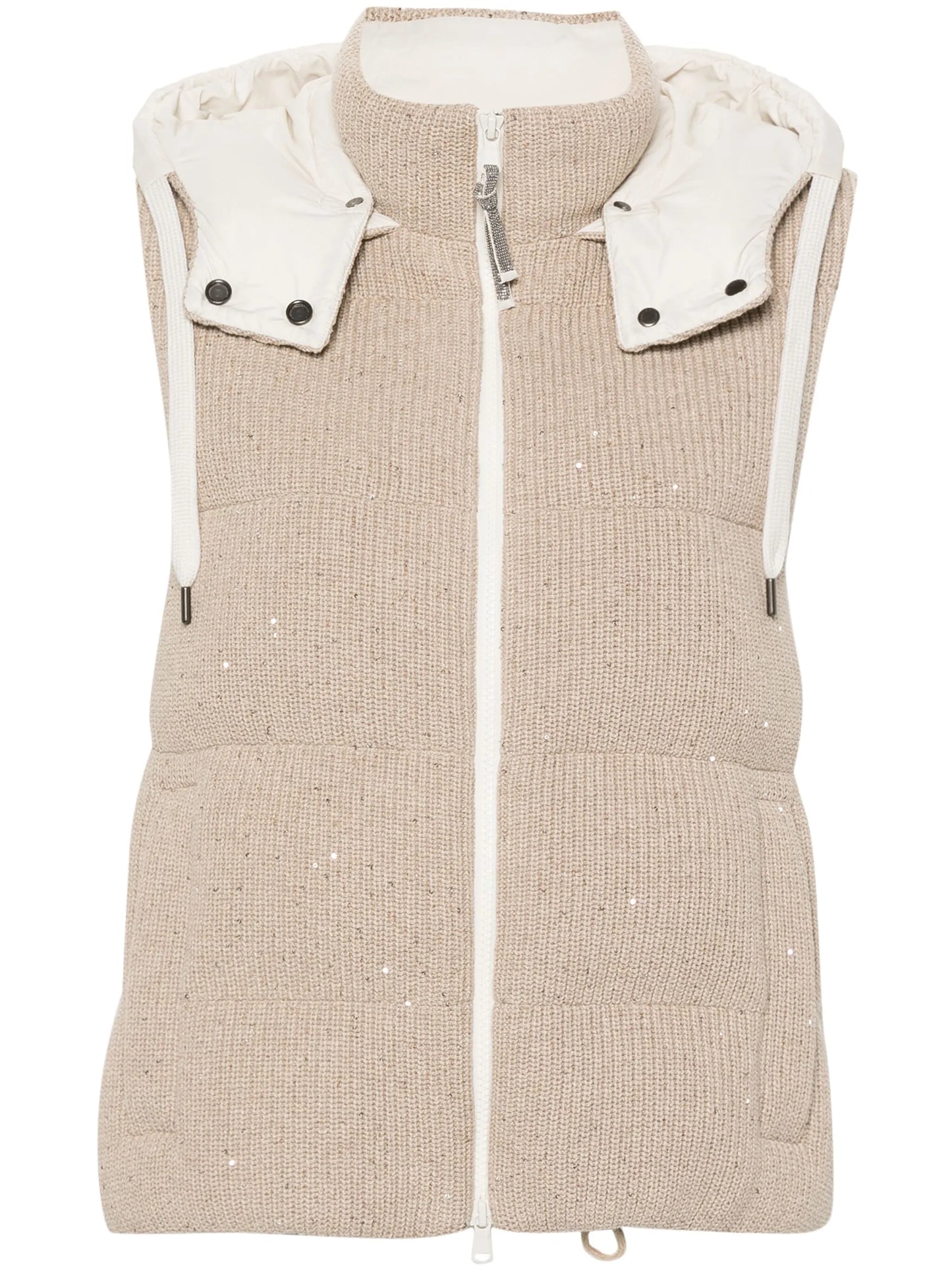 sequin-embellished padded gilet