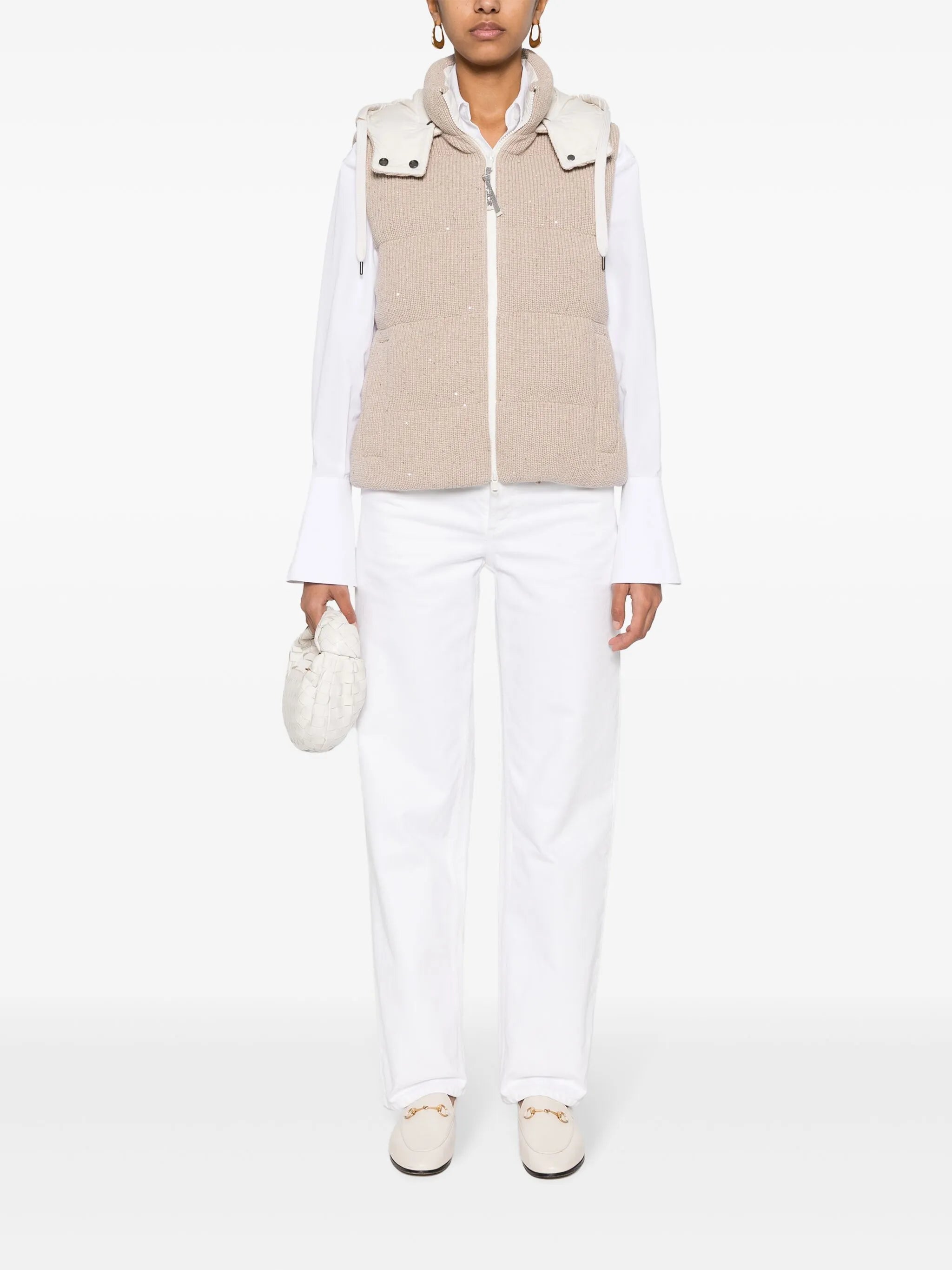 sequin-embellished padded gilet