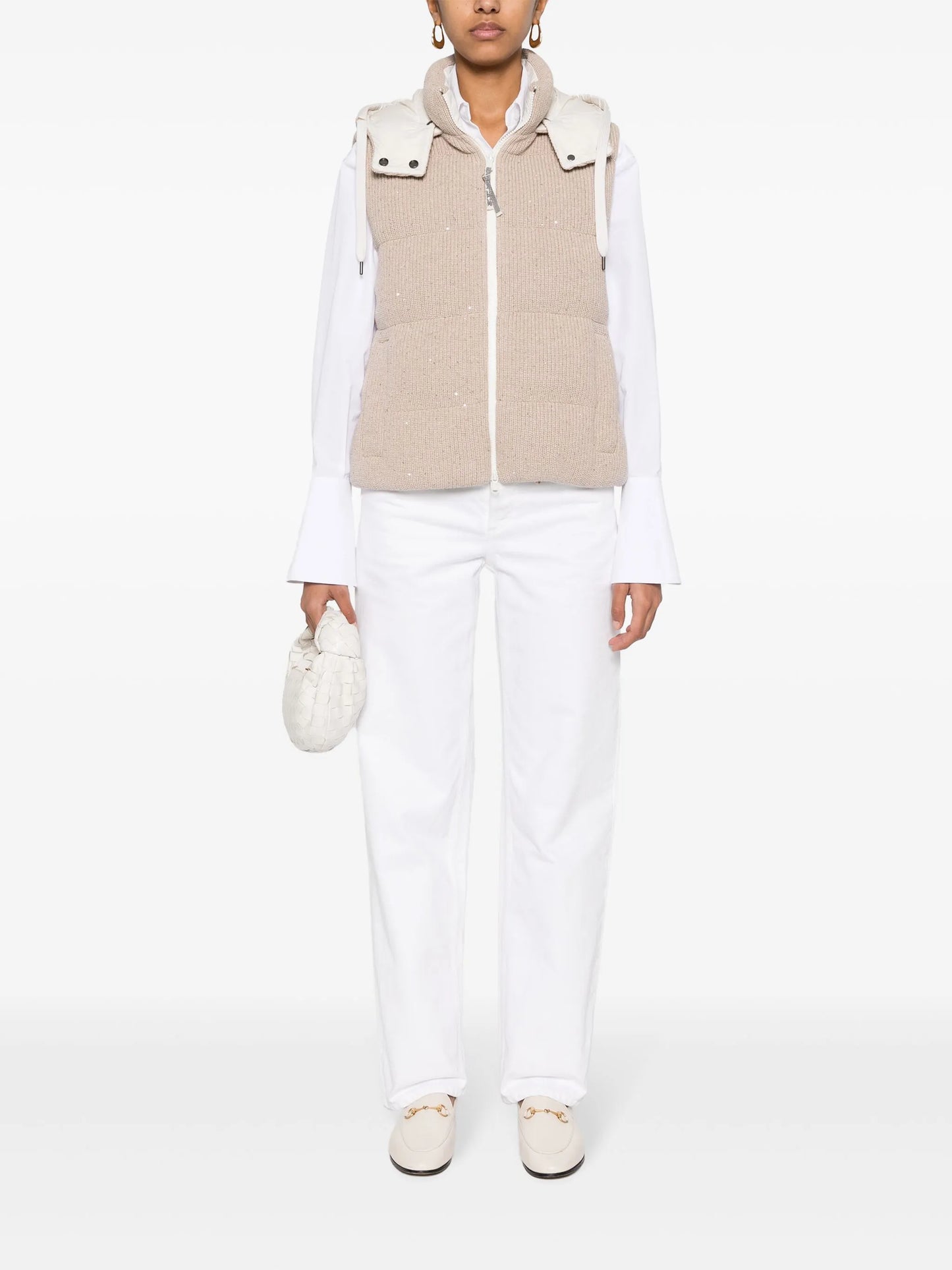 sequin-embellished padded gilet