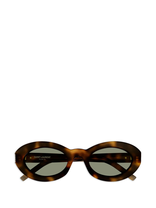oval-frame patterned sunglasses