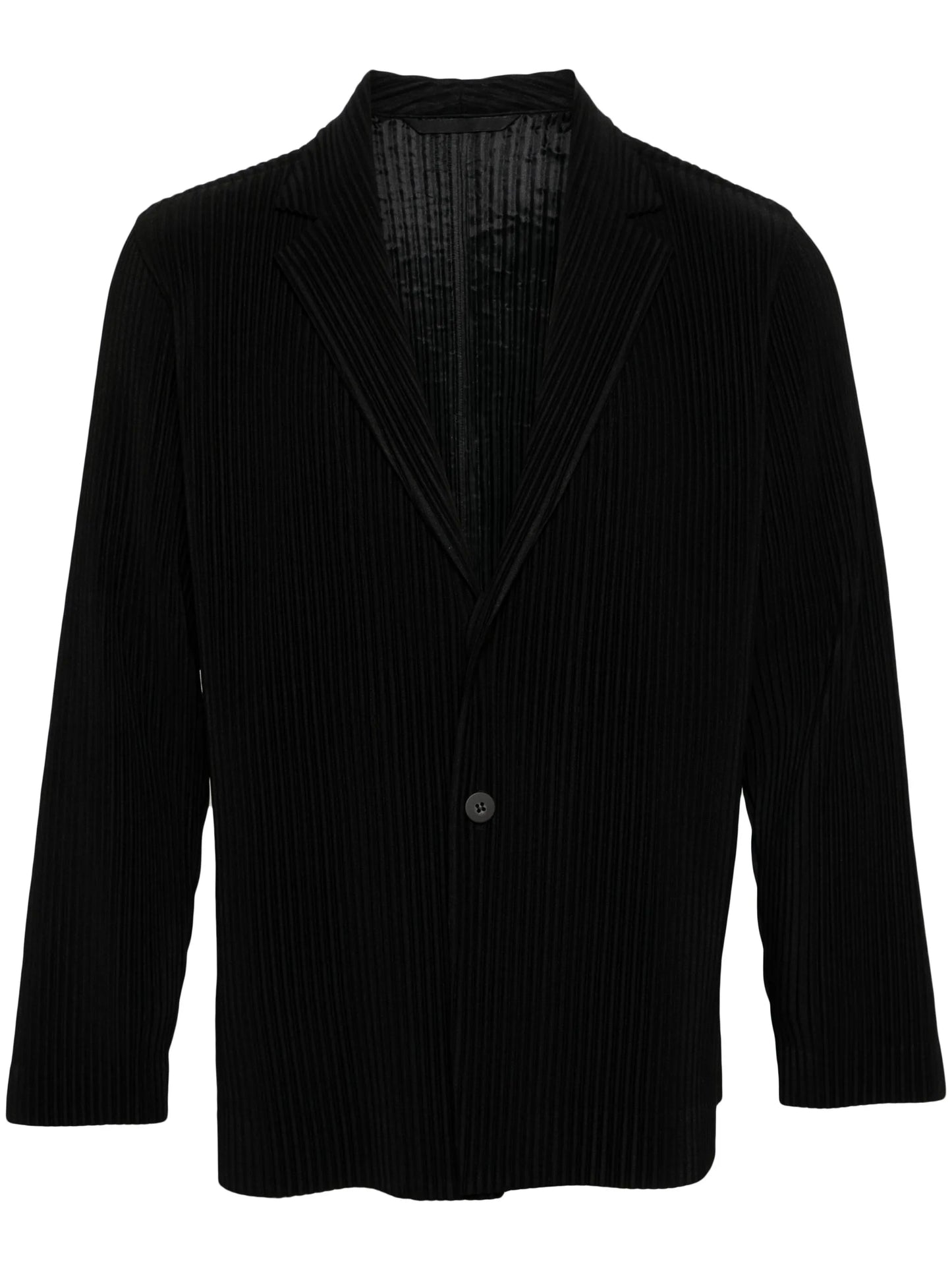 plissé-effect single-breasted blazer