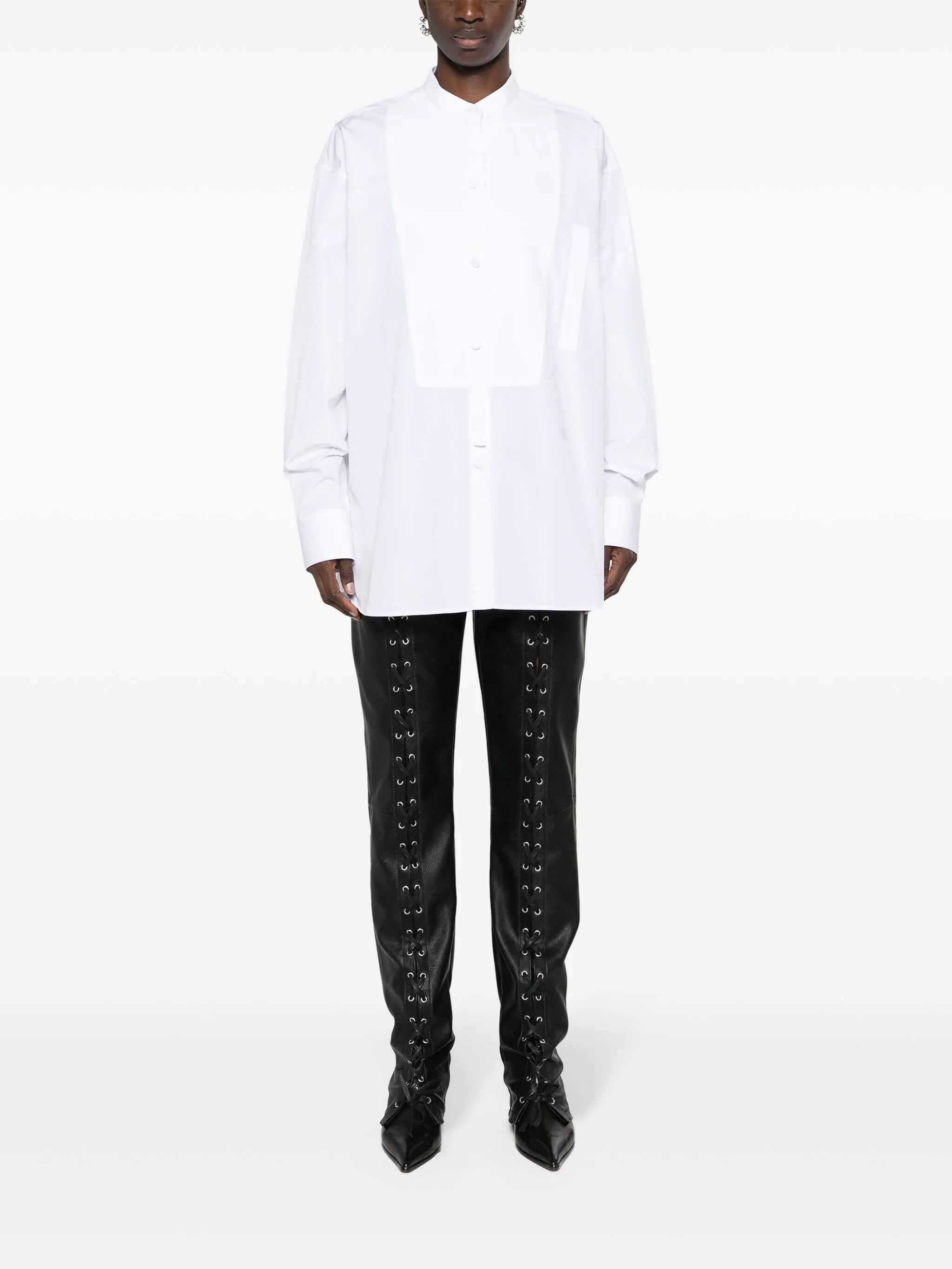 lace-up slim-fit trousers