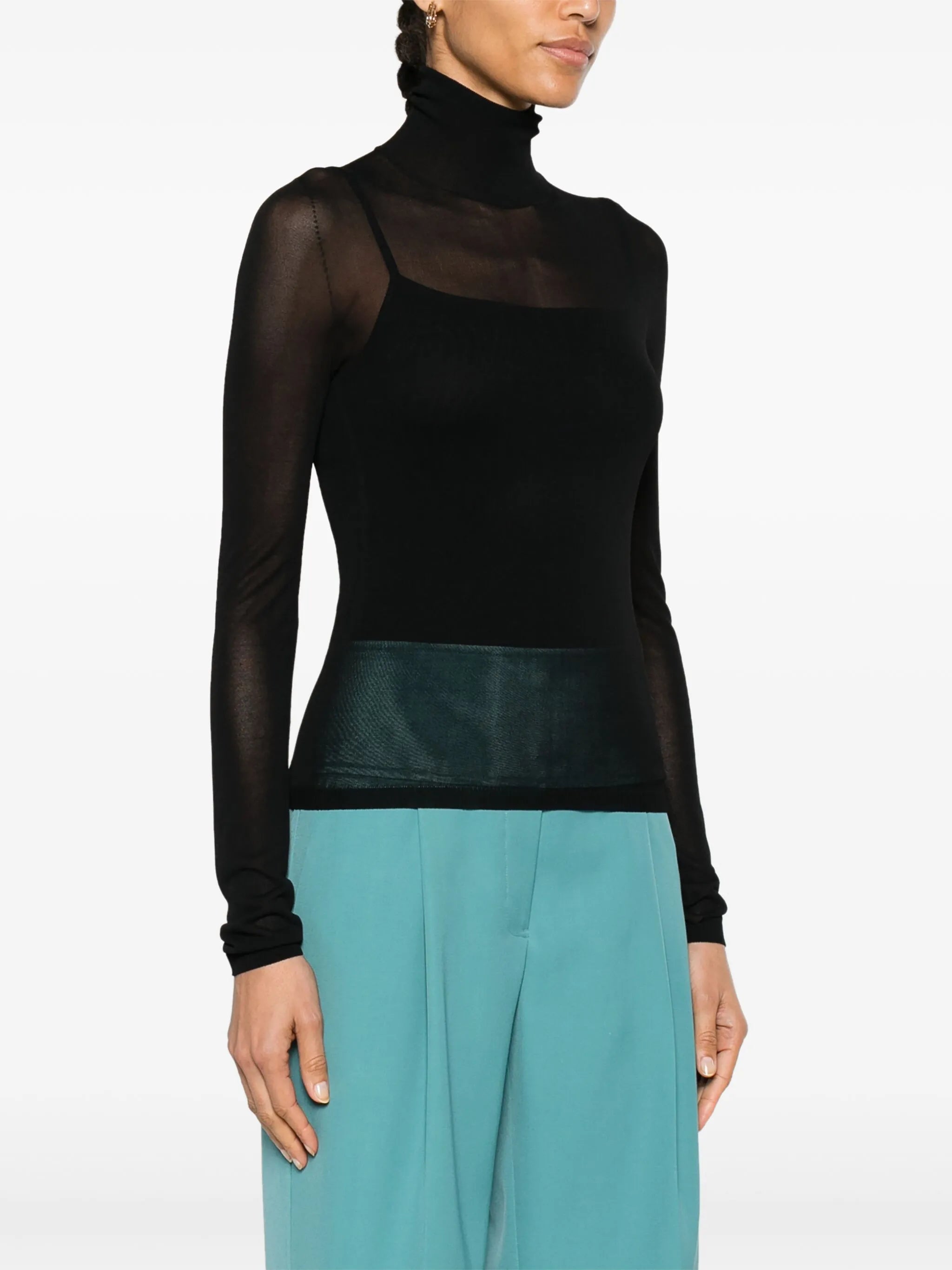 roll-neck semi-cheer top