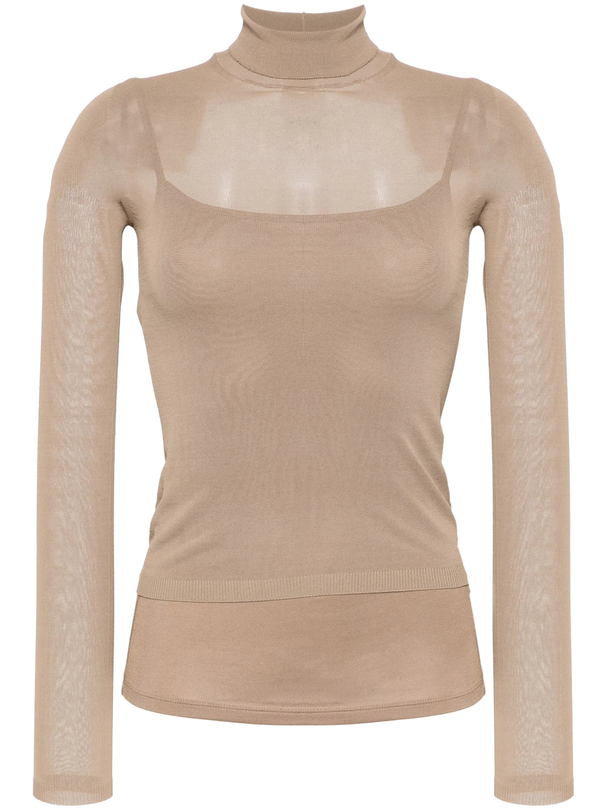 Fatuo high-neck sheer jumper