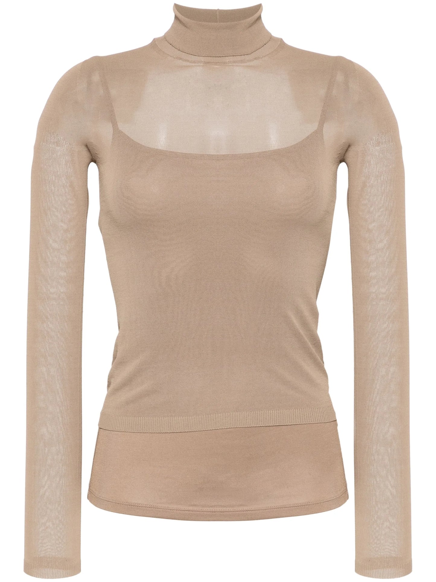 Fatuo high-neck sheer jumper