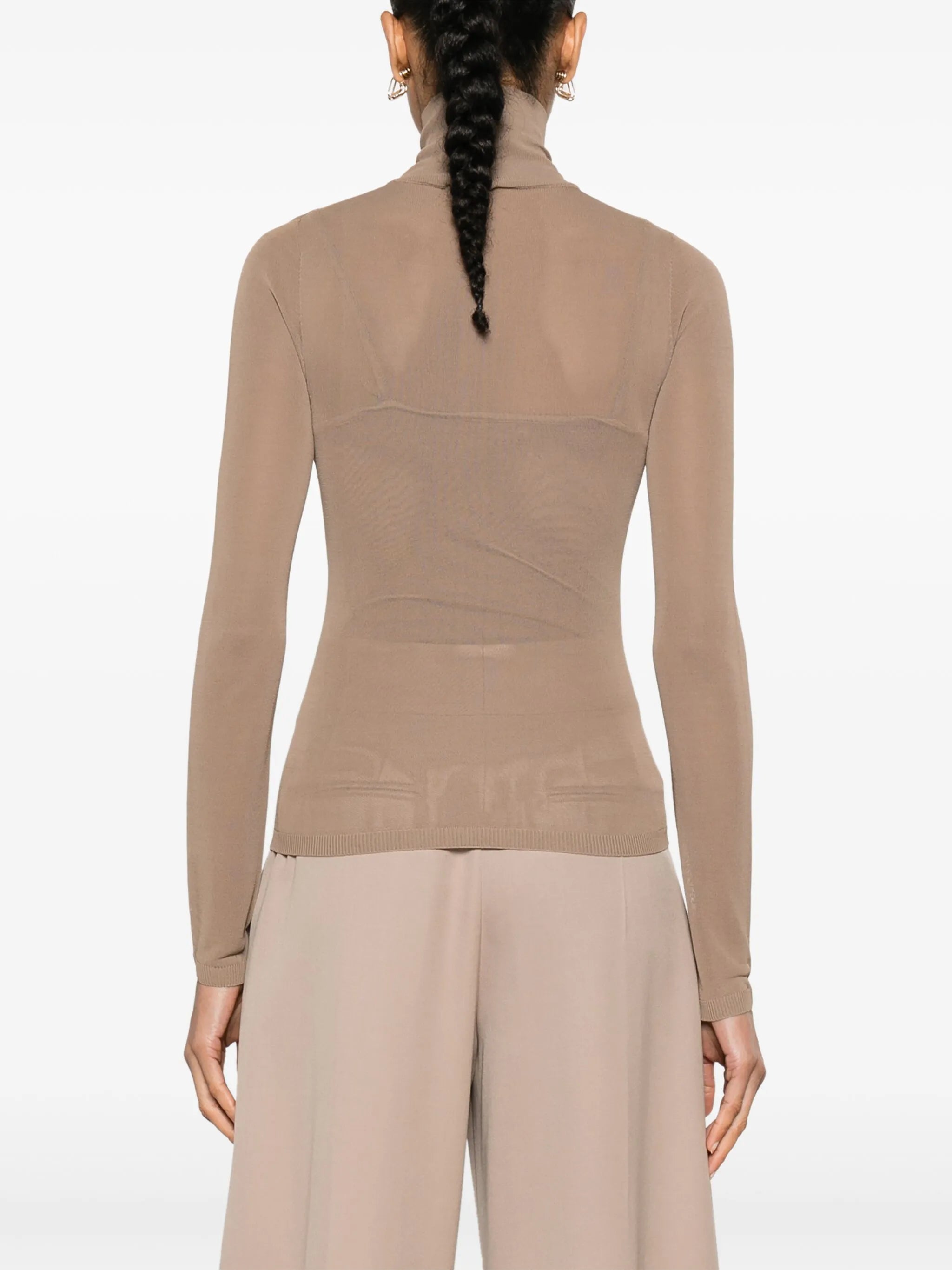 Fatuo high-neck sheer jumper