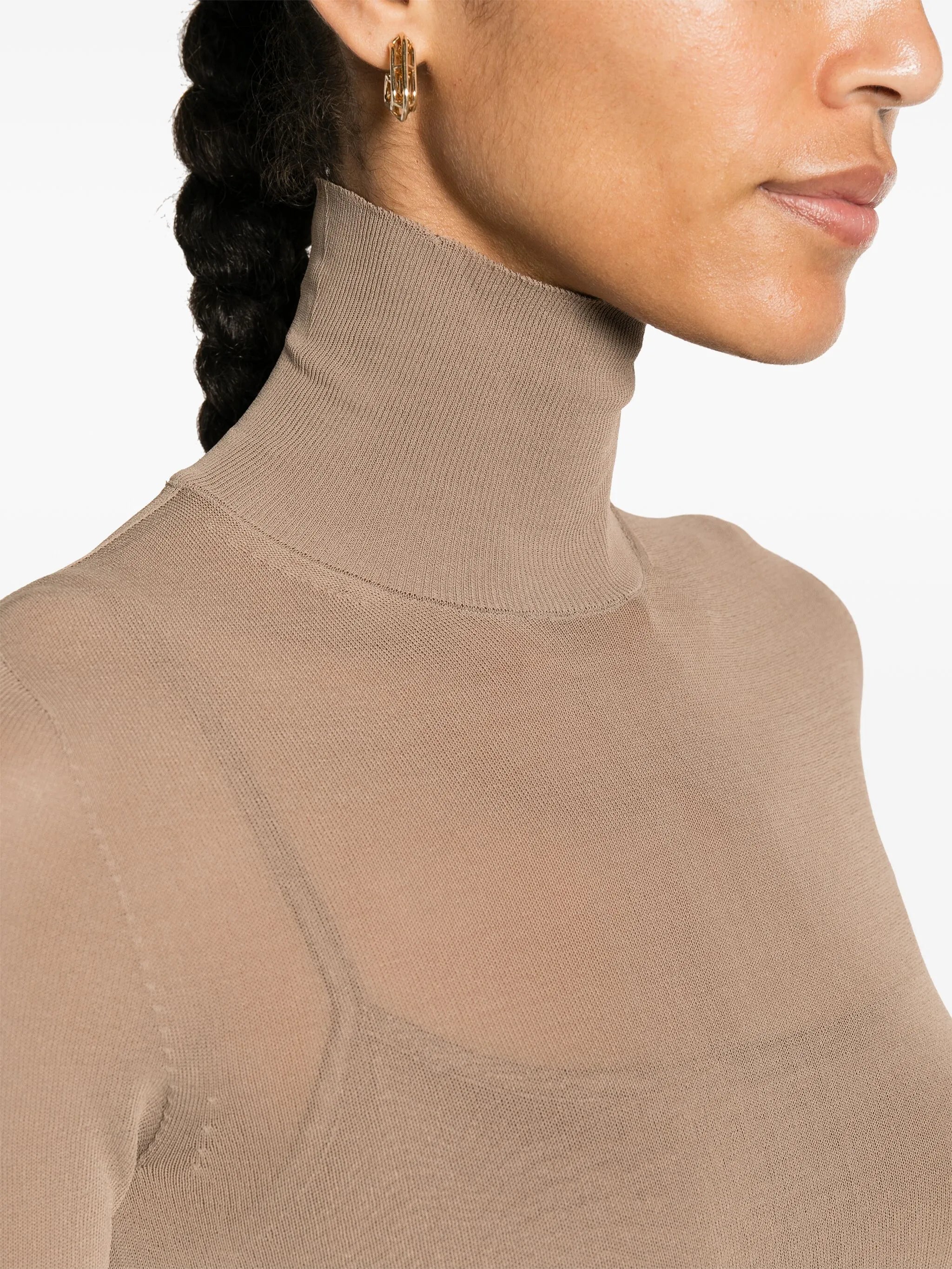 Fatuo high-neck sheer jumper