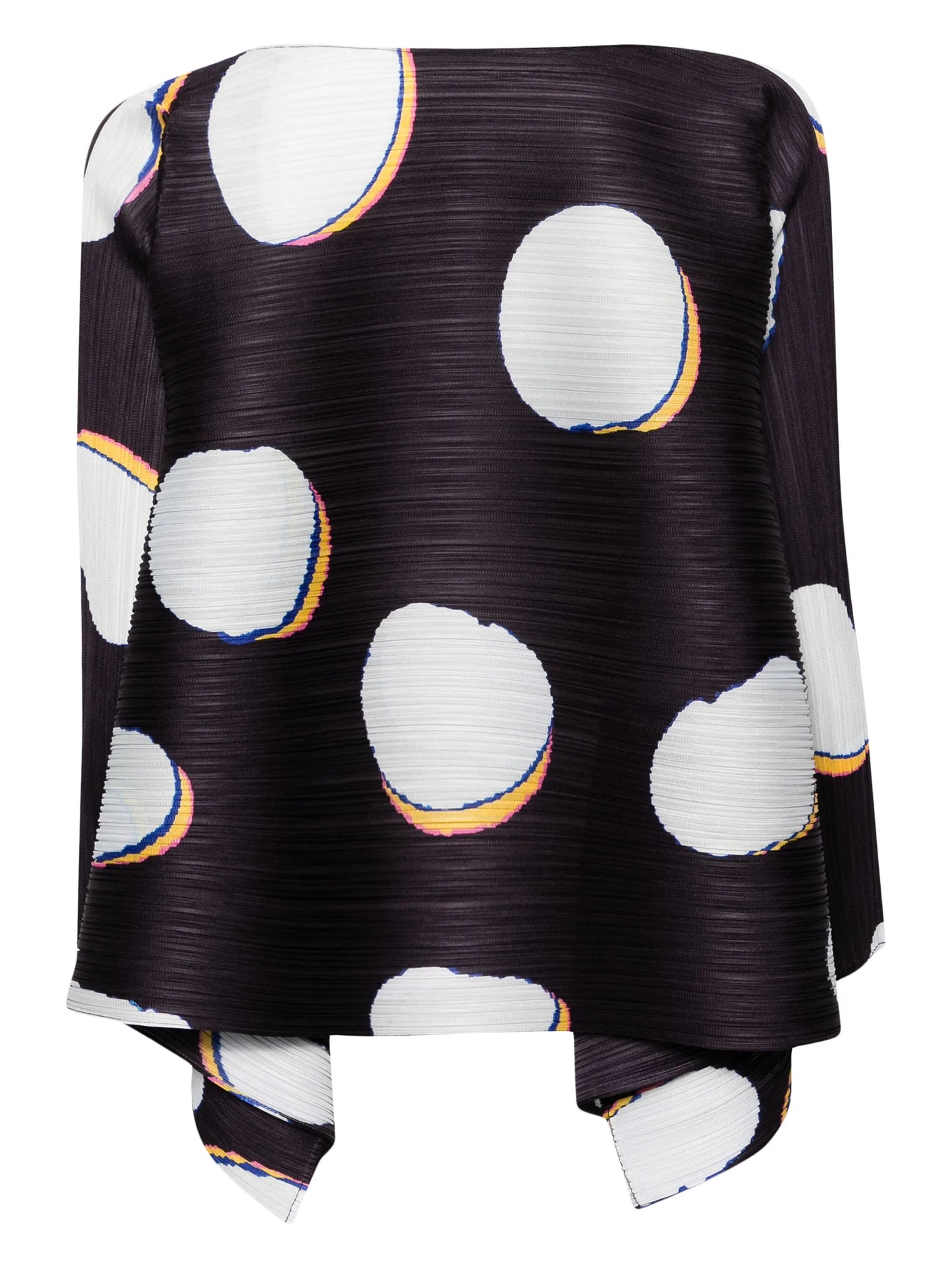 Bean Dots-print pleated blouse