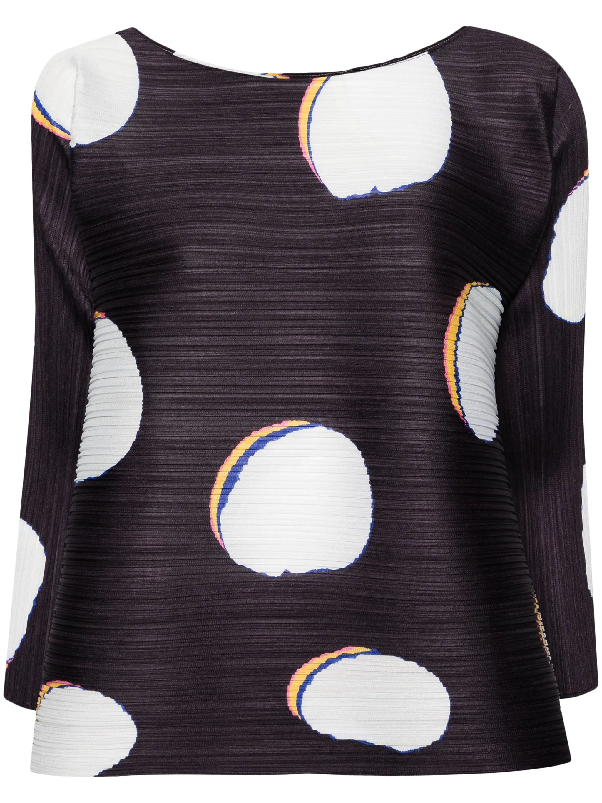 Bean Dots-print pleated blouse