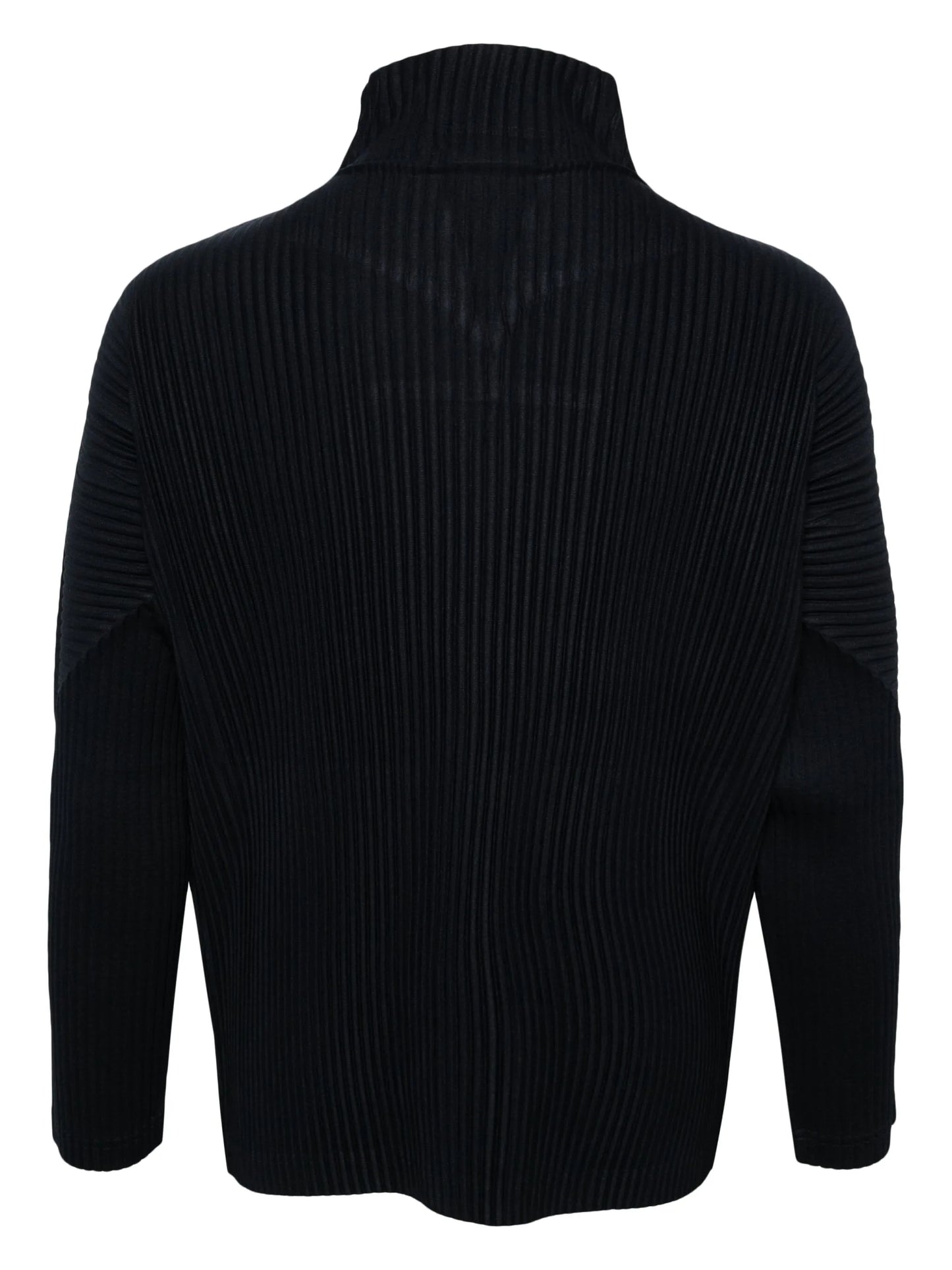 zip-up plissé jacket