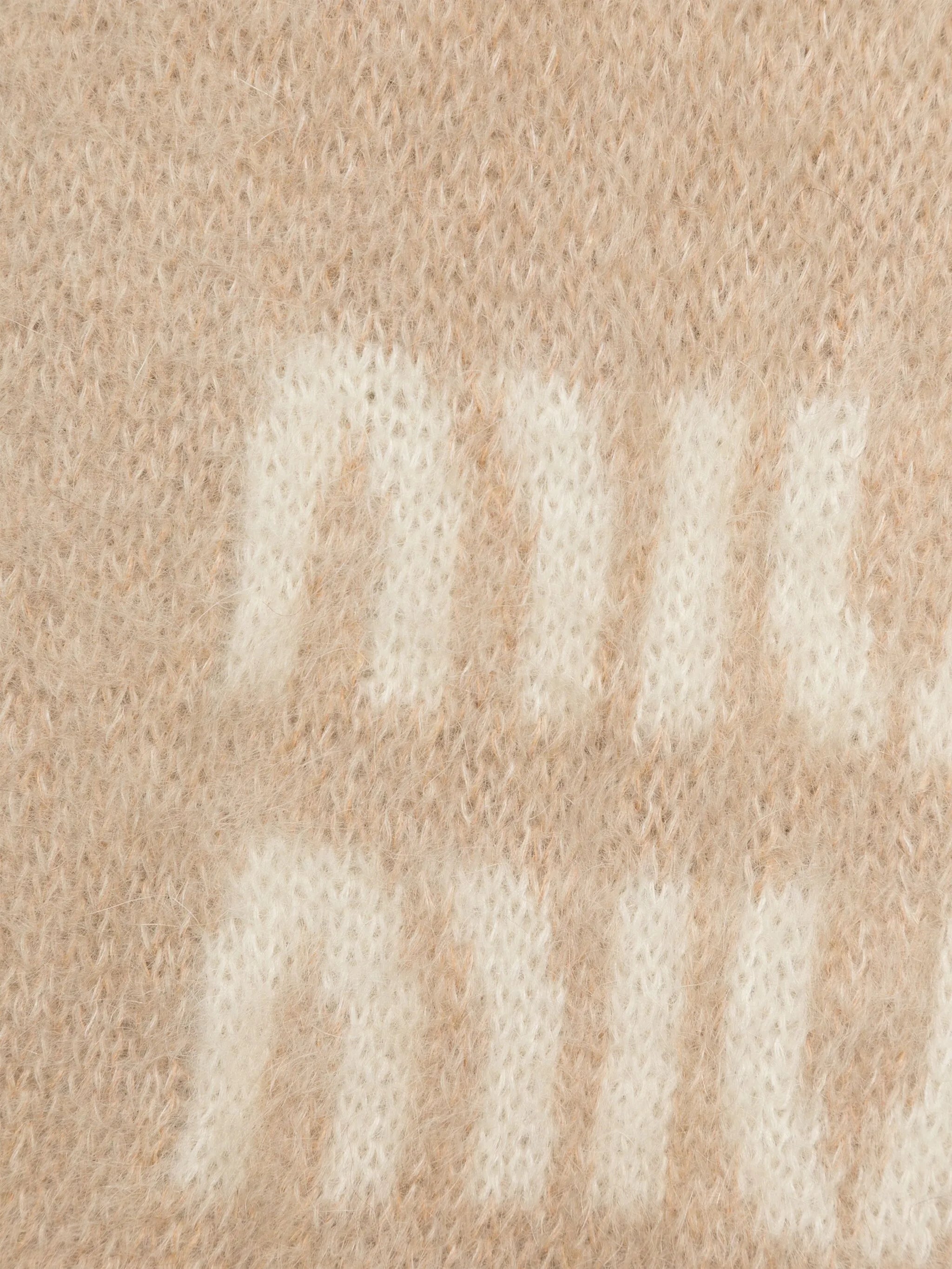 logo-jacquard fringed scarf
