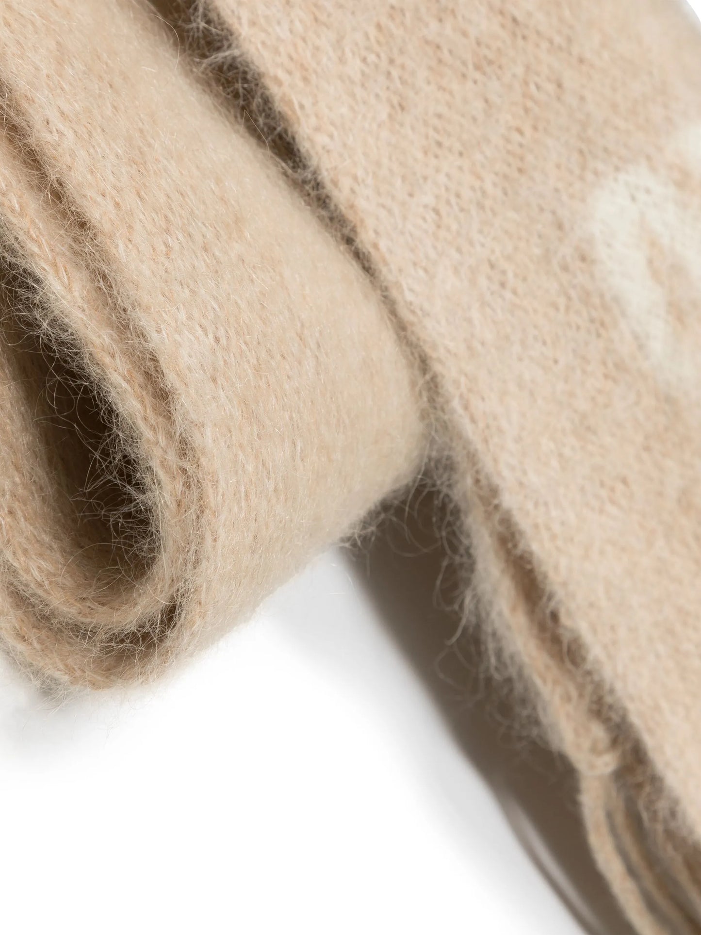 logo-jacquard fringed scarf