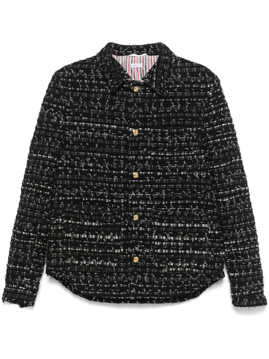denim ribbon tweed jacket